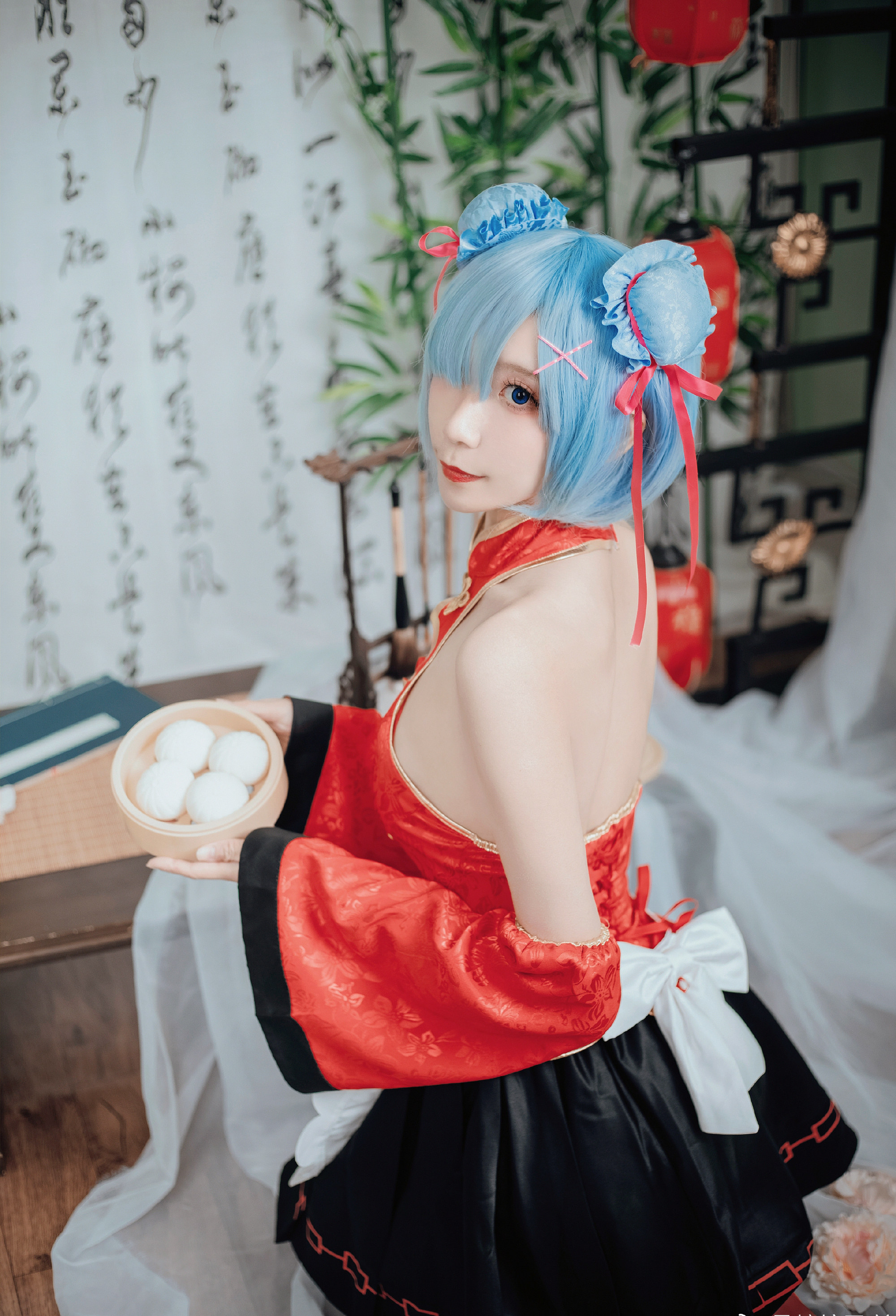 是粽粽子吖蕾姆中国风女仆cosplay8