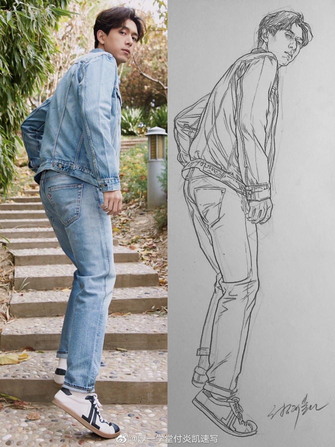 厚一学堂付炎凯校长近期画照片速写来几张