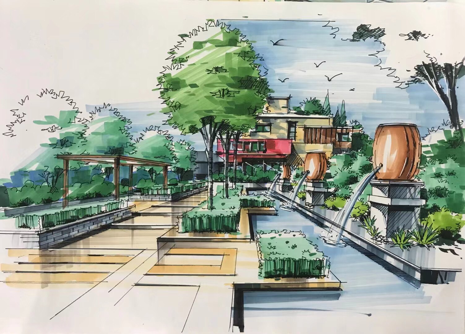 九华山手绘军团景观