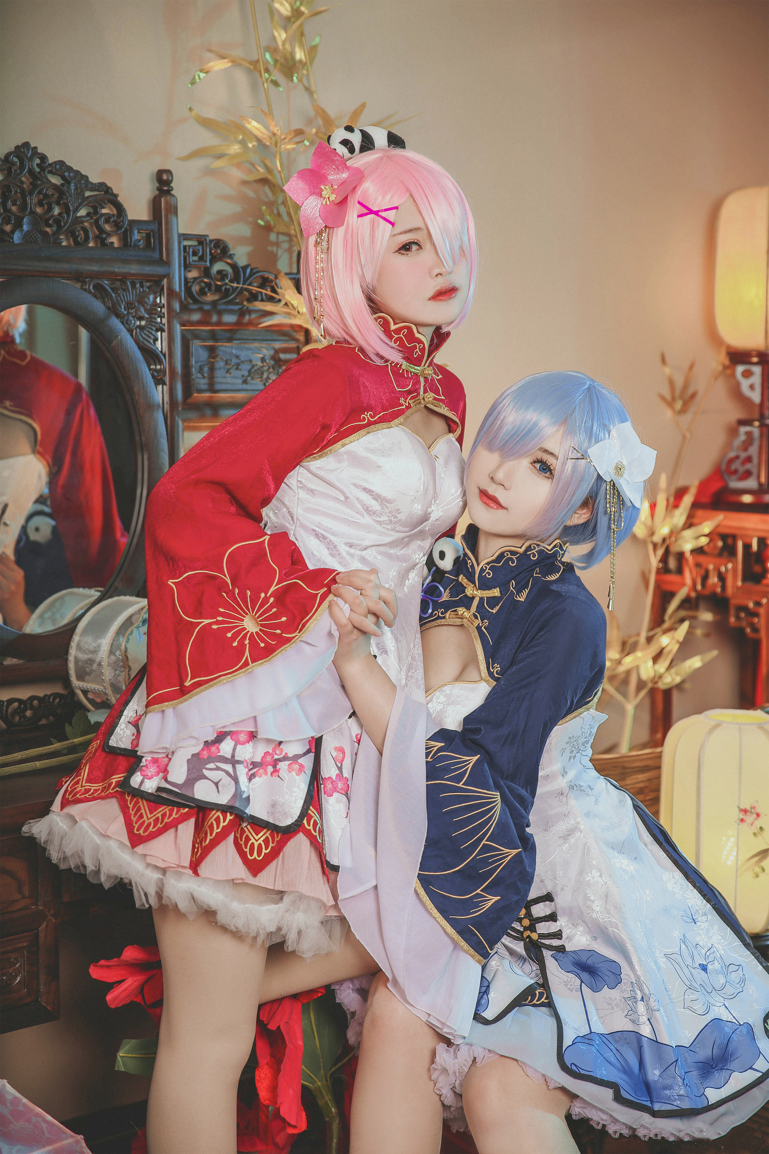 一只郁_可爱_凛祝您暴富蕾姆拉姆旗袍cosplay3