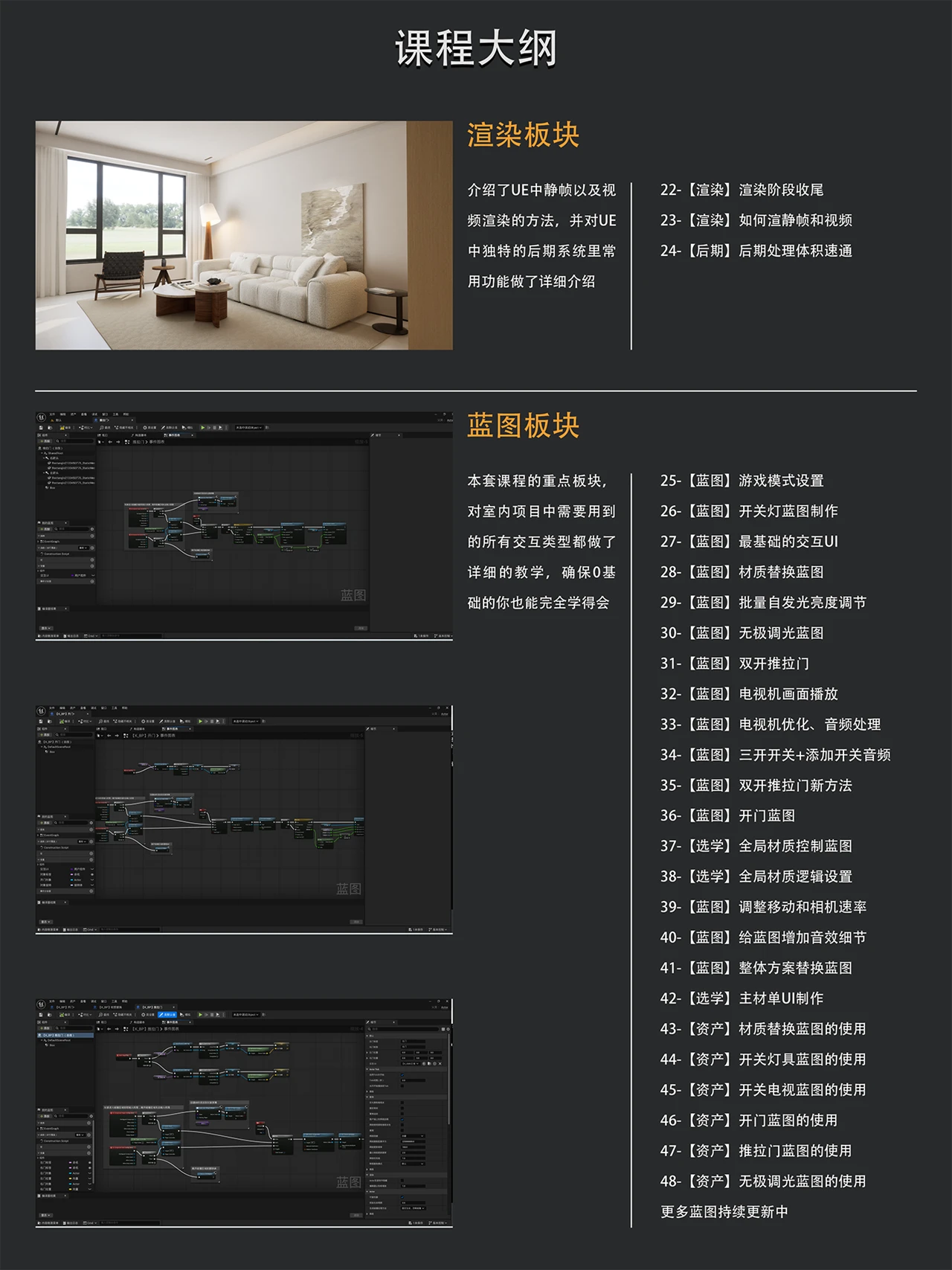 【UE5】室内表现-蓝图交互全流程_哔哩哔哩_bilibili