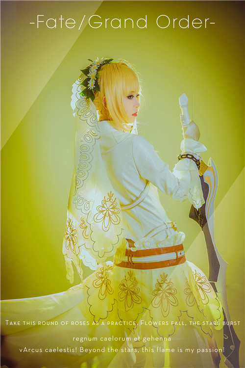 华汐FGO尼禄花嫁满破Cosplay7