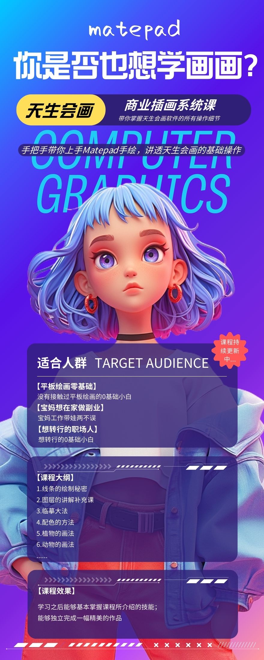 华为平板【天生会画】商业插画系统线上课_哔哩哔哩_bilibili