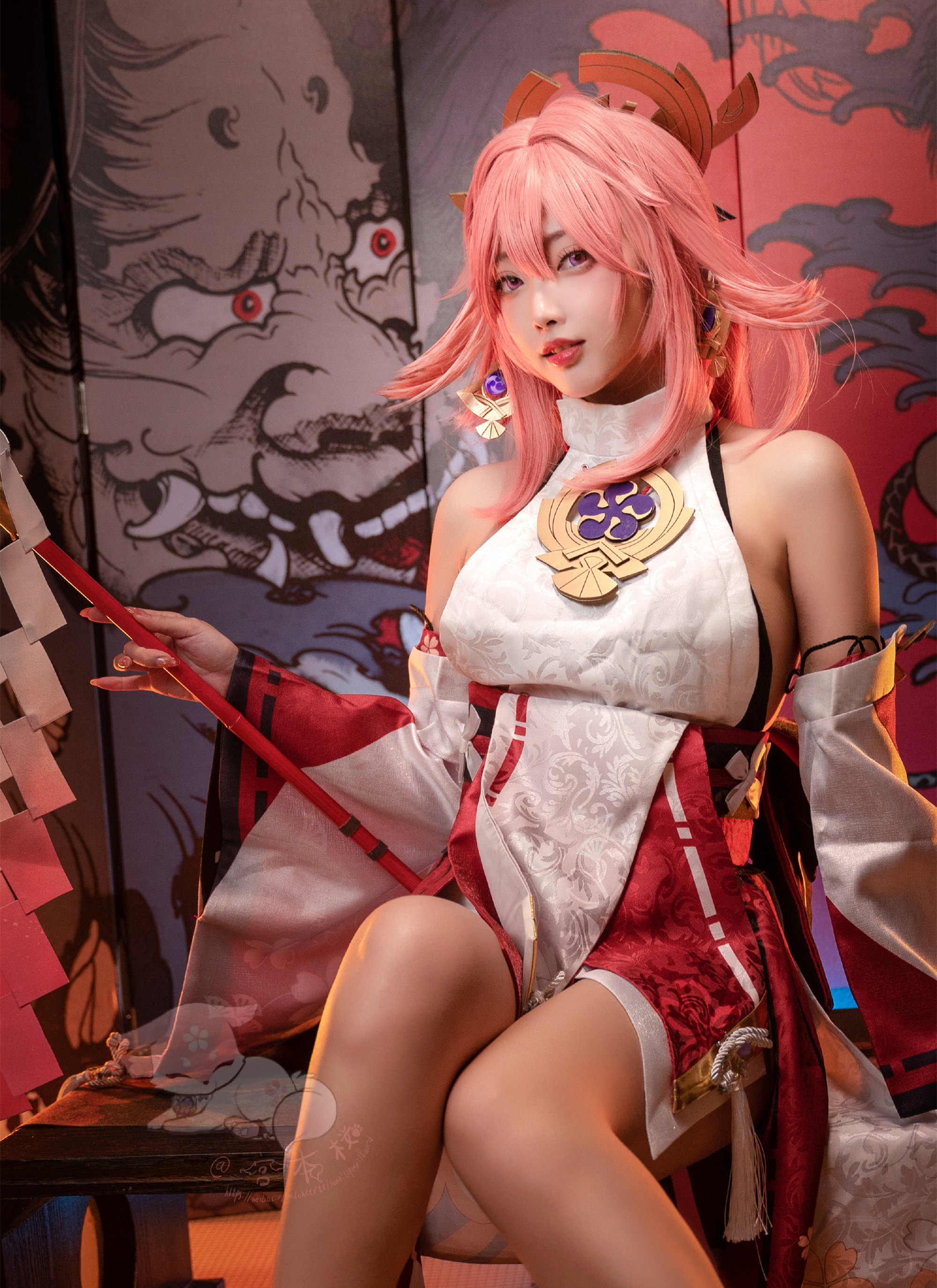 宮本桜原神八重神子cosplay3