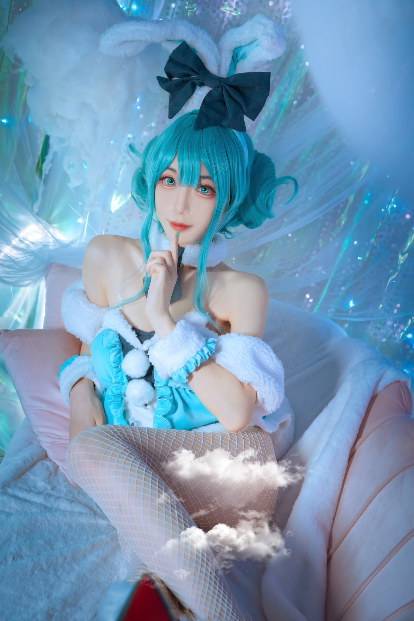 安凉初音未来CosPlay是软软的小白兔9