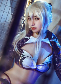 冥戏_CatN黑枪呆赛车服CosPlay