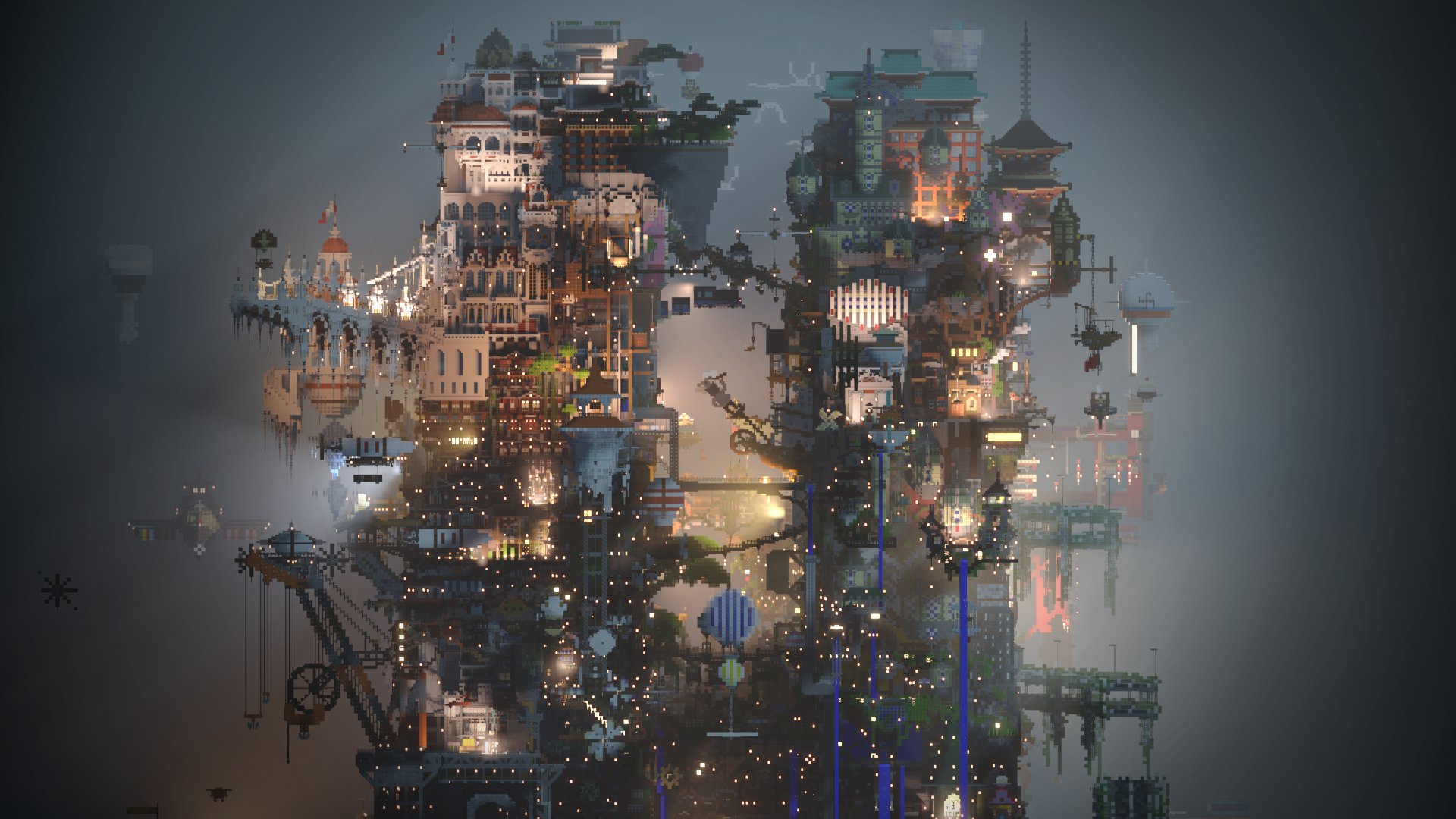 海外玩家「deltagon」在#我的世界#中建造的赛博朋克风建筑,他曾经