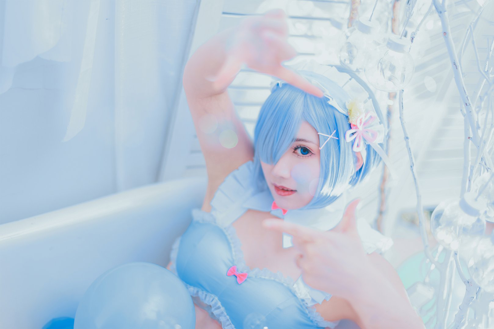 一只郁_可爱_凛蕾姆泳装手办CosPlay7