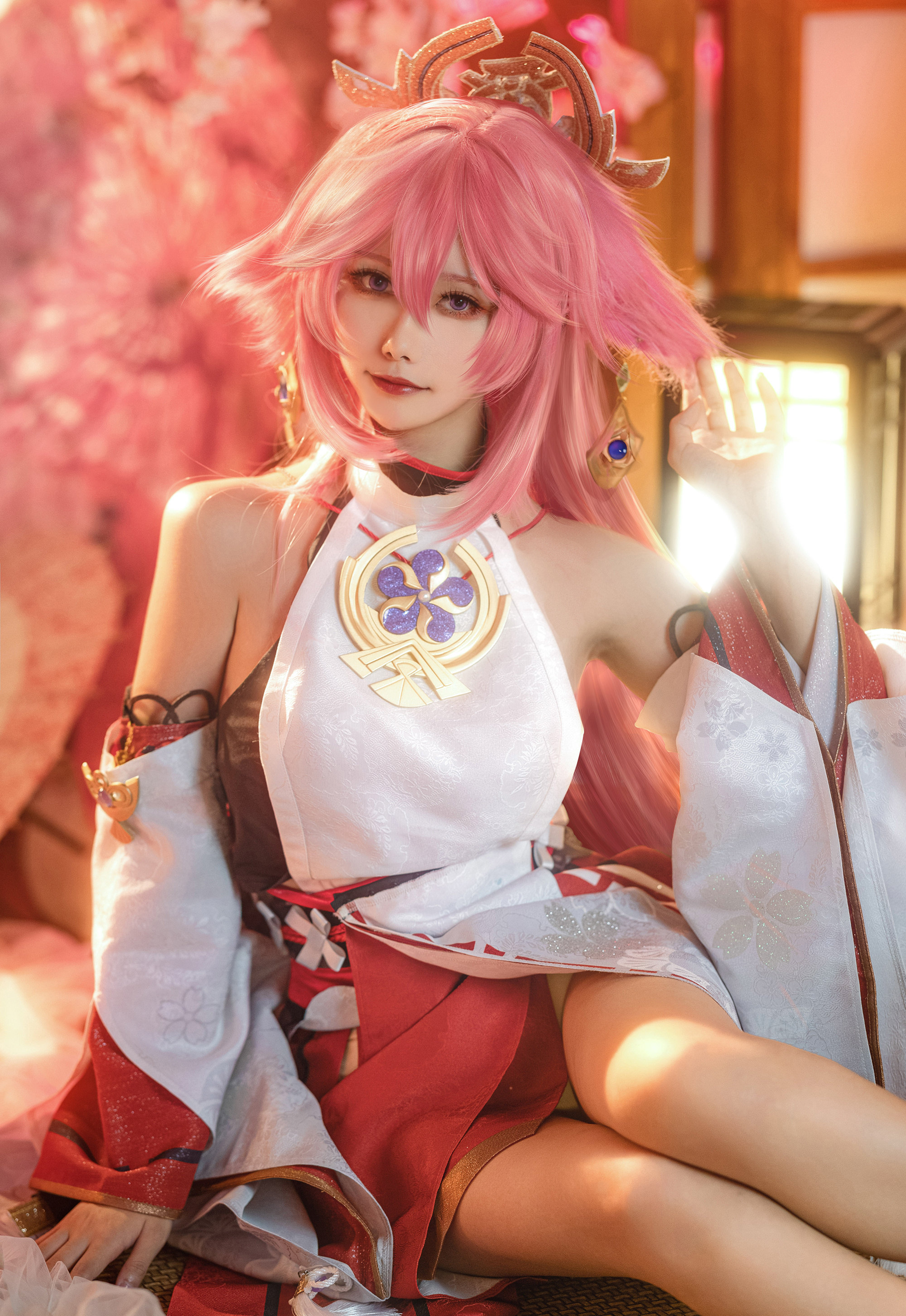 葵葵原神八重神子cosplay5