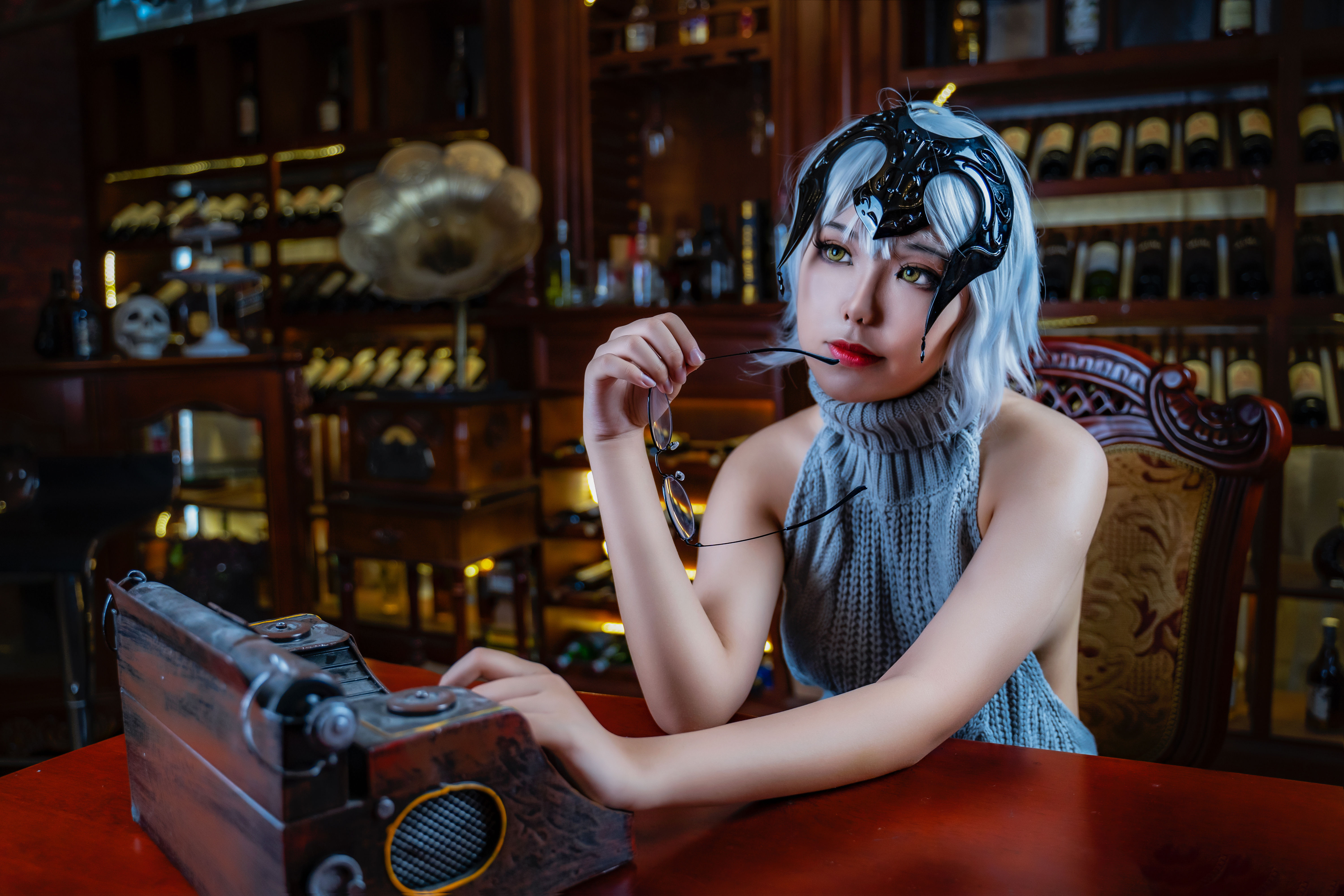 酥棠Alina FGO黑贞露背毛衣Cosplay9