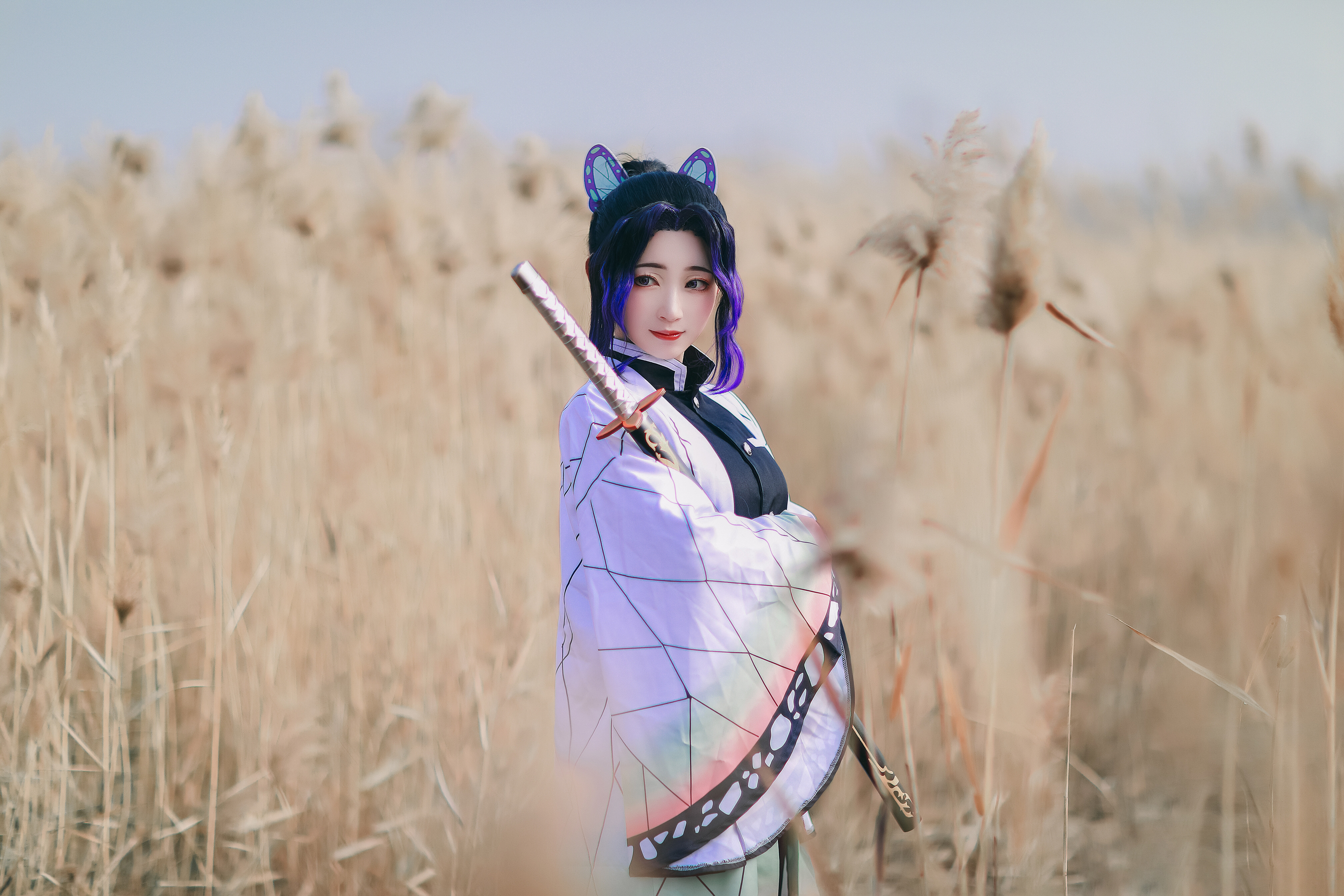 桃墨鬼灭之刃蝴蝶忍cosplay5