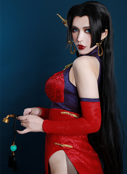 Arisa鬼鬼缨Cosplay海贼王波雅汉库克同人旗袍