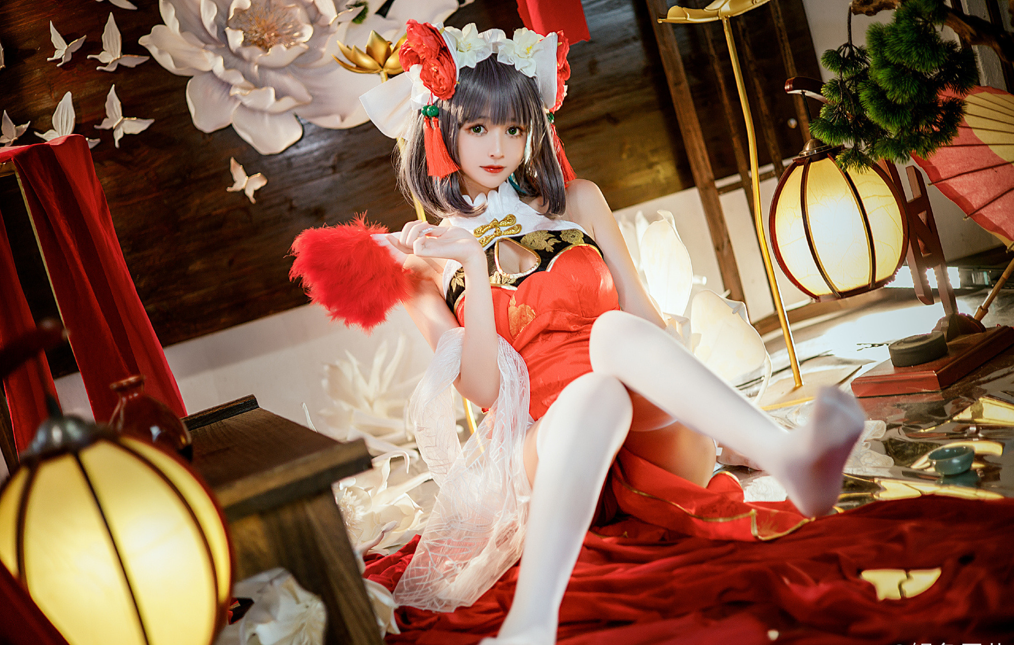 鳗鱼霏儿碧蓝航线柴郡旗袍Cosplay6