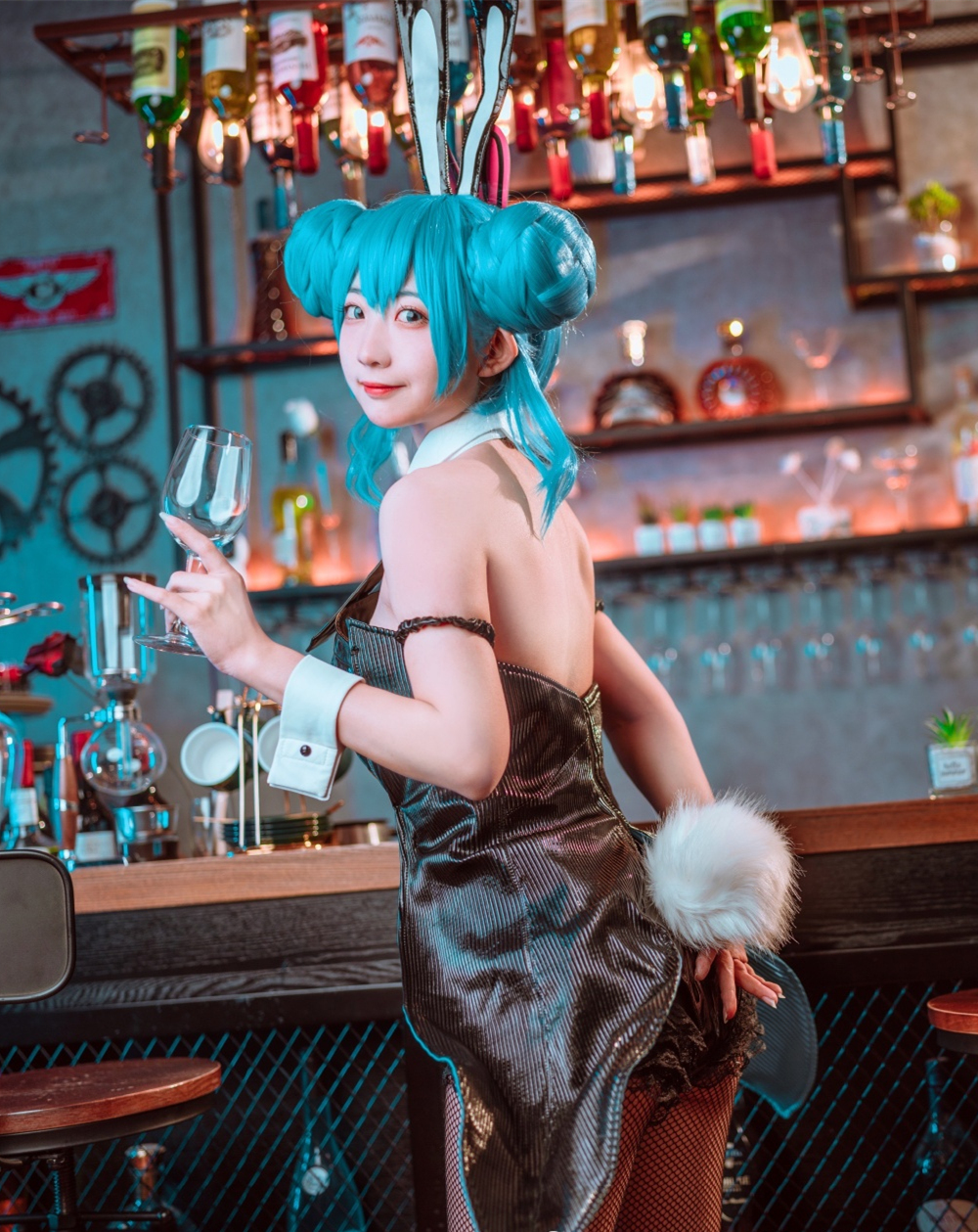 幕殊_快樂小殊初音未来Miku黑兔女郎Cosplay4