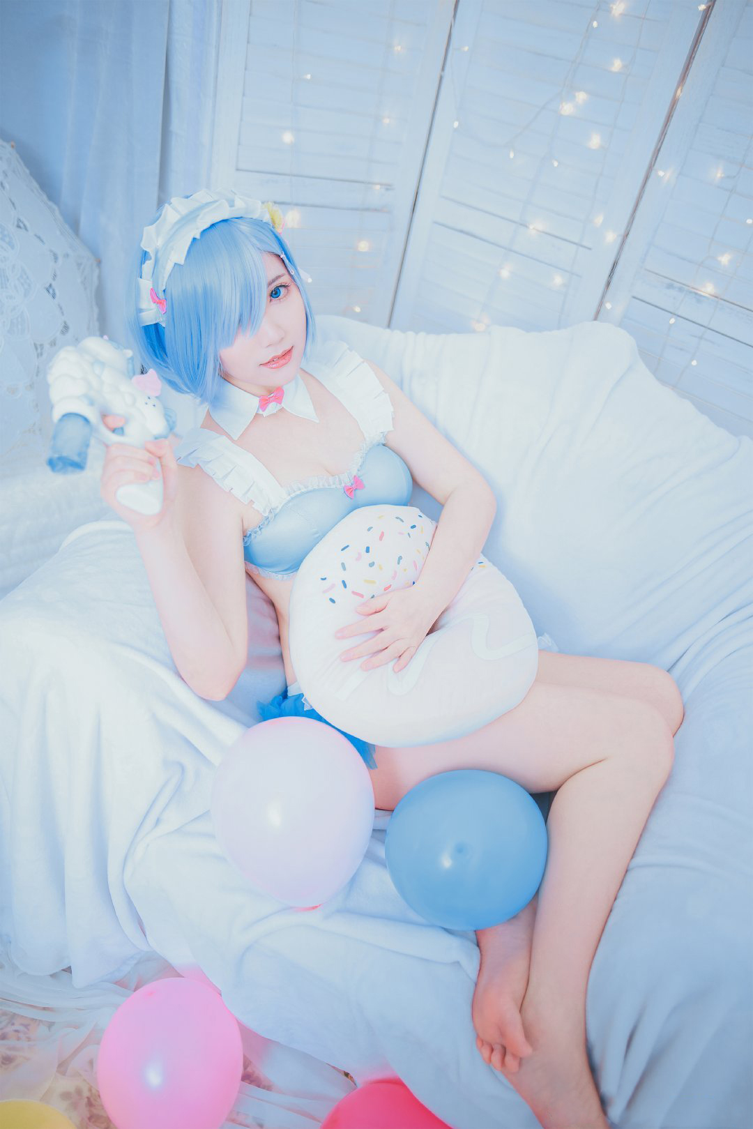 一只郁_可爱_凛蕾姆泳装手办cosplay2