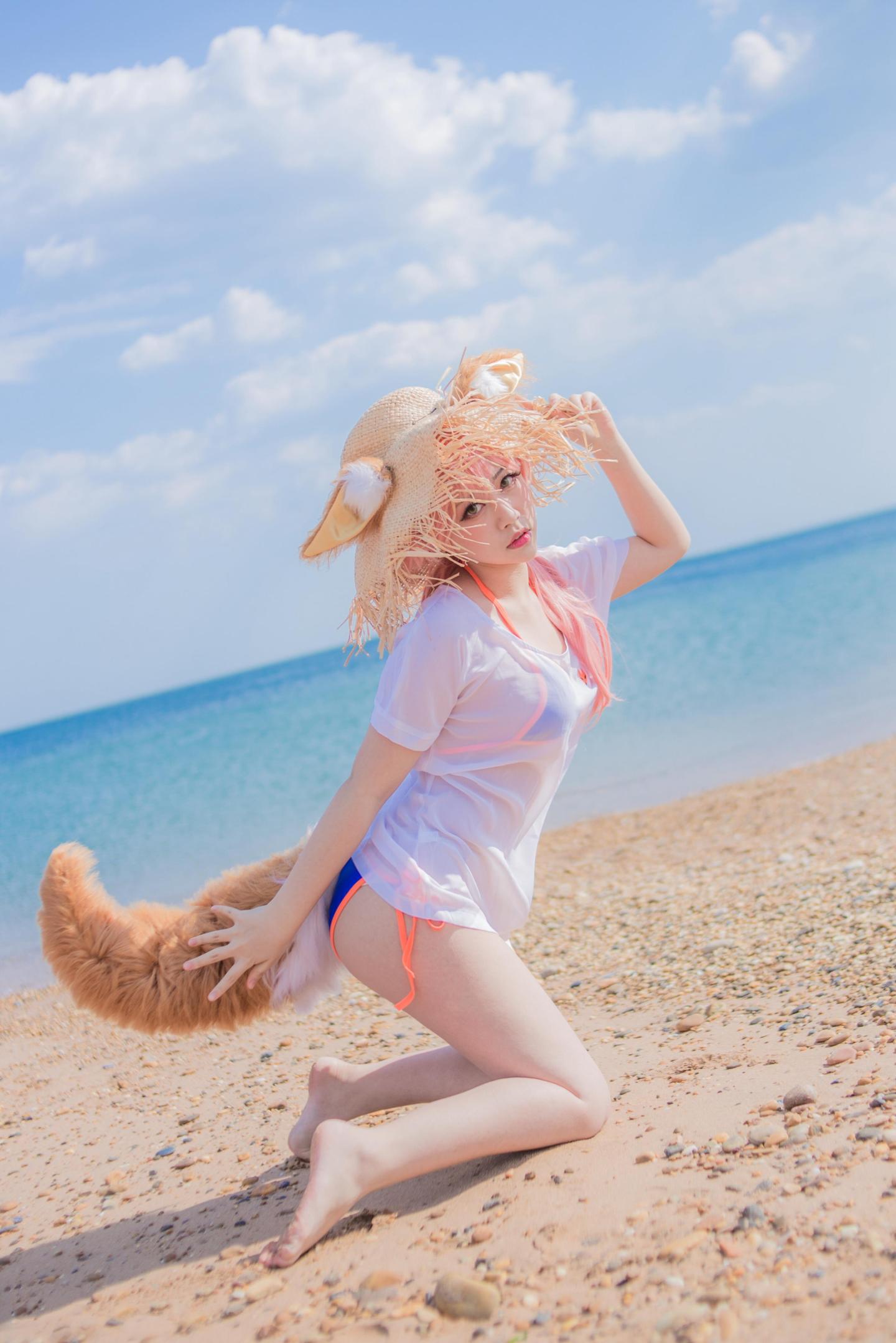 浮力妹狐狸泳装CosPlay3