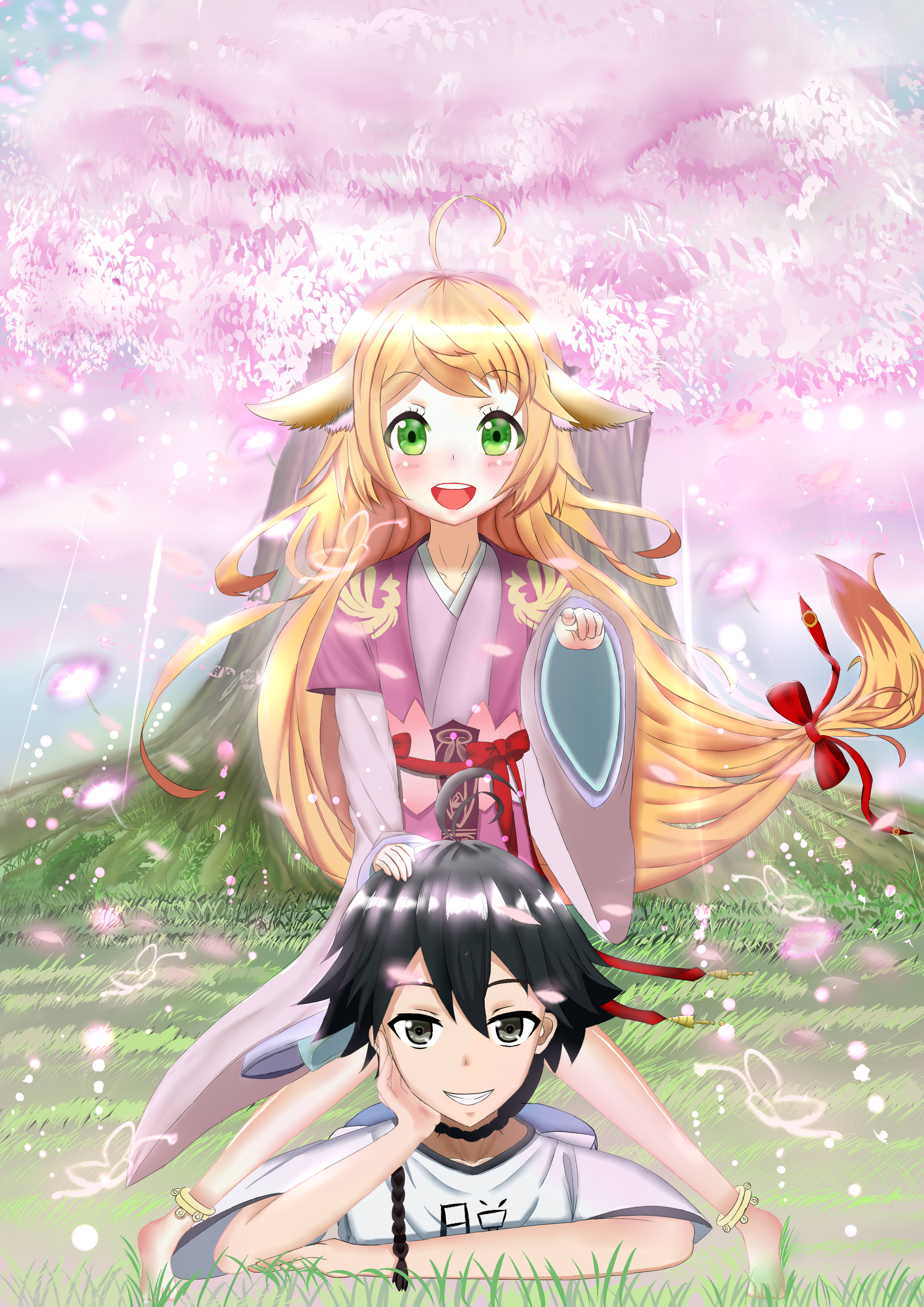 转发动态 @空白的小乐: 背景出自黑白无双第一季的背景,人物黑白无双