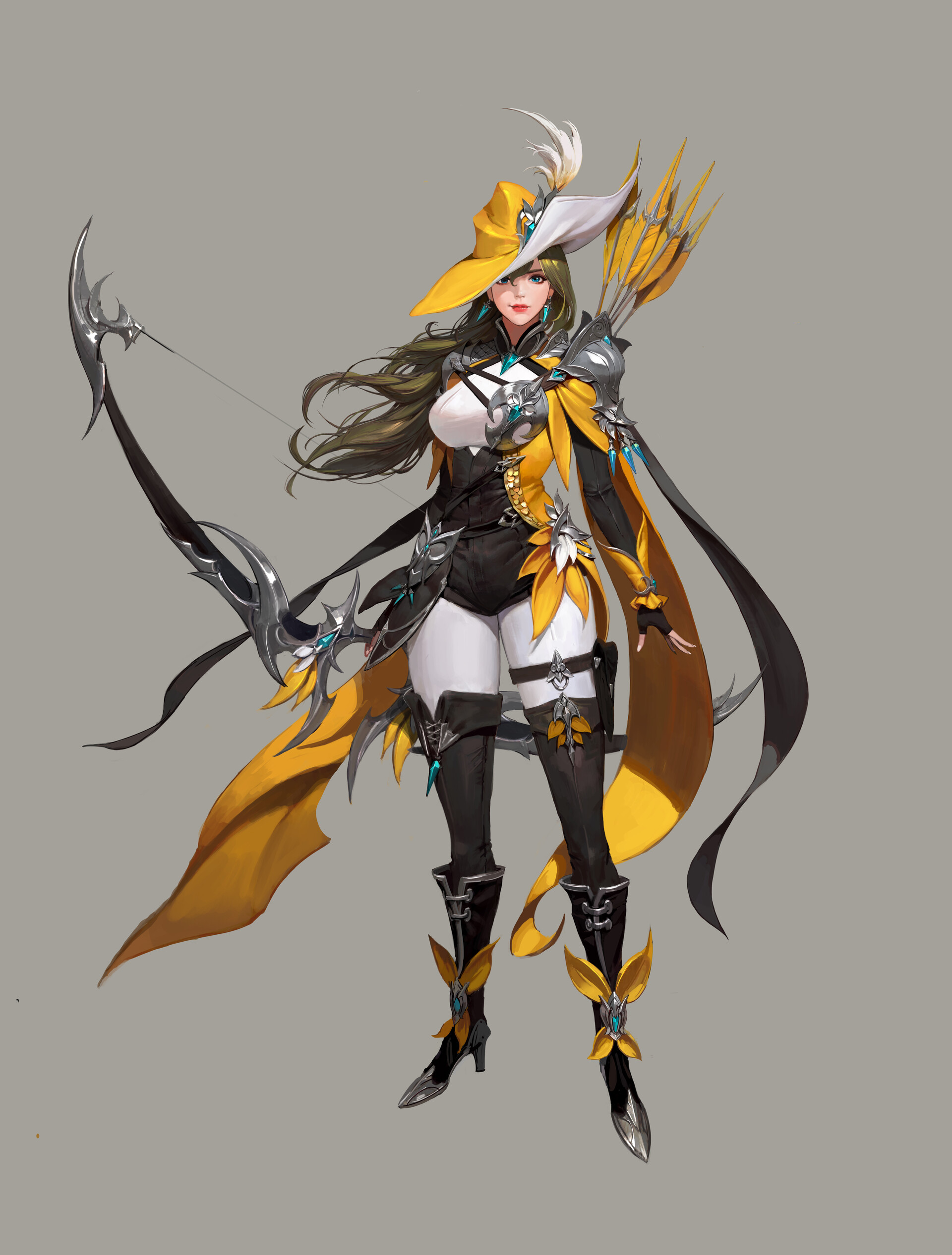 图科画师分享# 偏写实韩系画师kang jihun的角色设计,这个腿我酸了