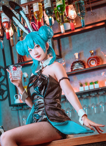 幕殊_快樂小殊cosplay初音未来miku黑兔女郎