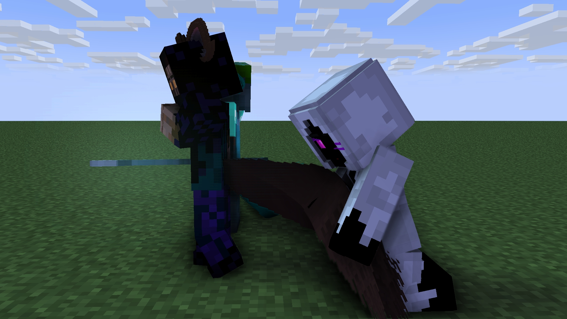 的模,只好拿钻甲凑合凑合了_(:з」∠)_#烦人的村民##herobrine#浏览