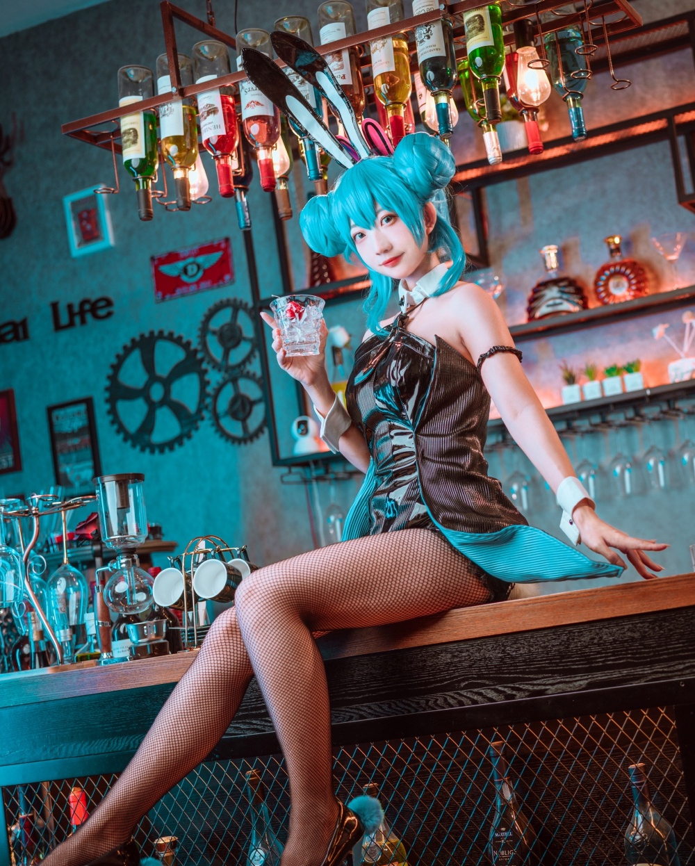 幕殊_快樂小殊初音未来miku黑兔女郎CosPlay6