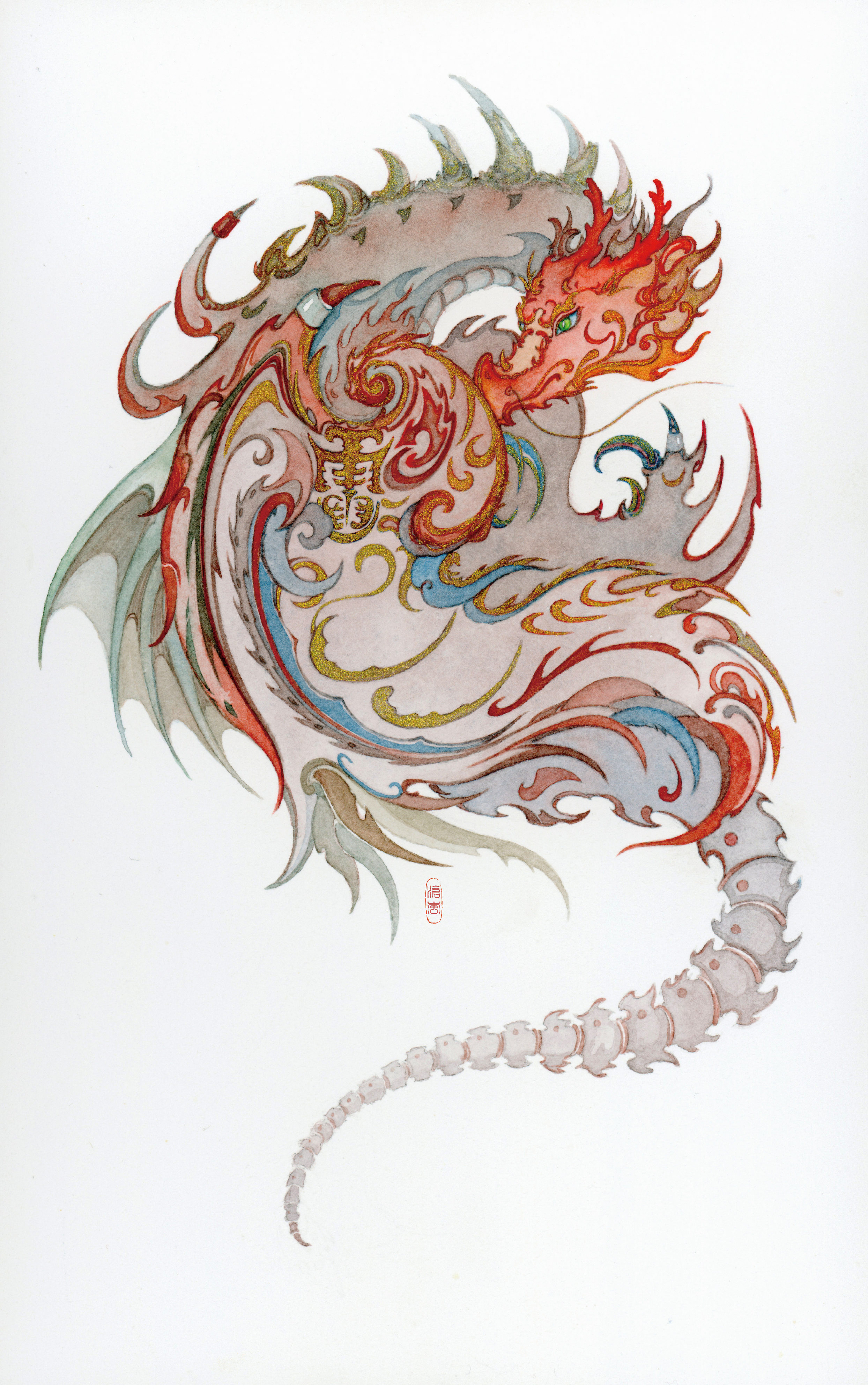 化骨龙 黑恶势力纹身图样 #水彩##手绘##插画