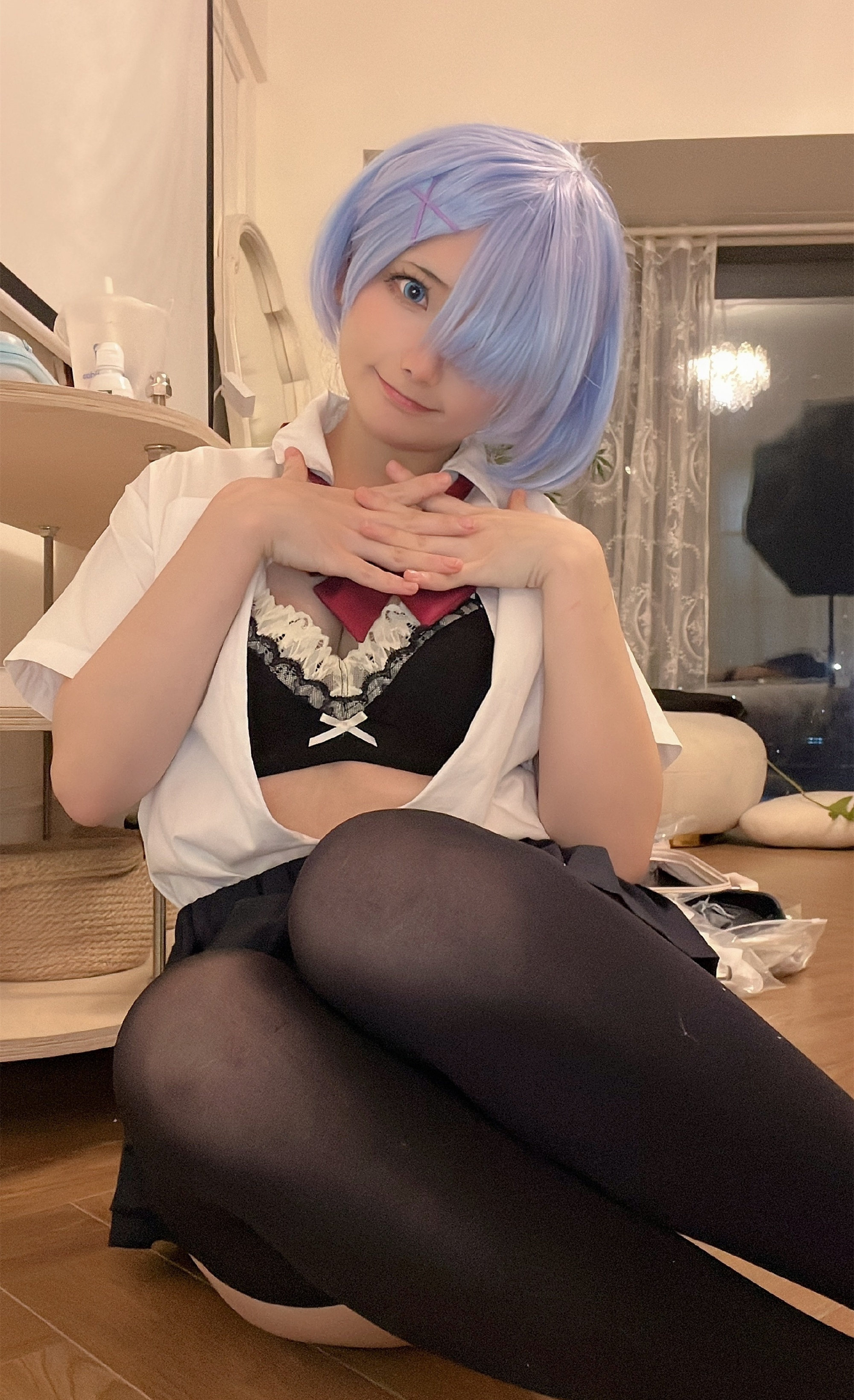 是三不是世w蕾姆JK丝袜cosplay6