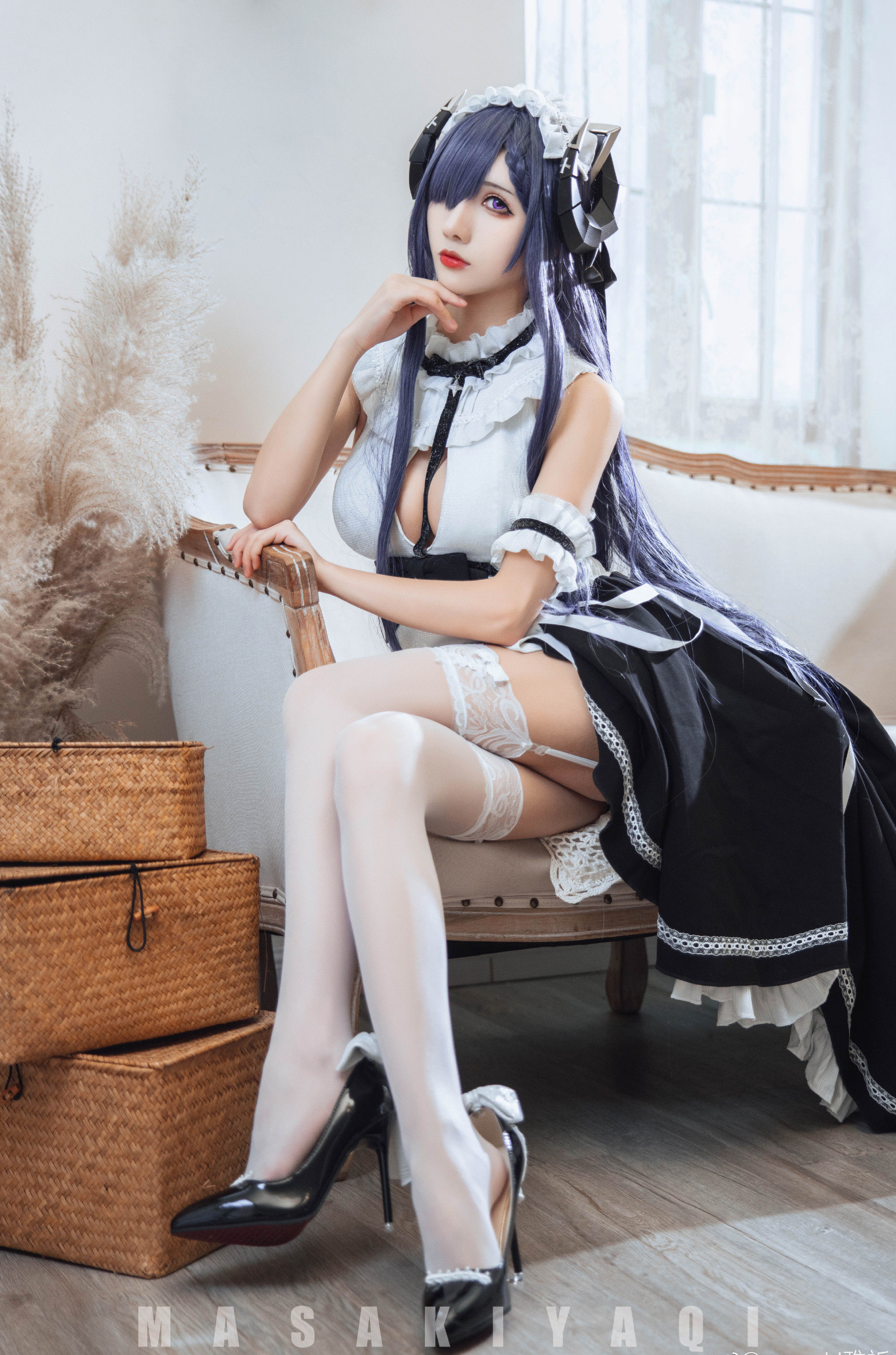 Masaki雅祈碧蓝航线奥古斯特女仆CosPlay4