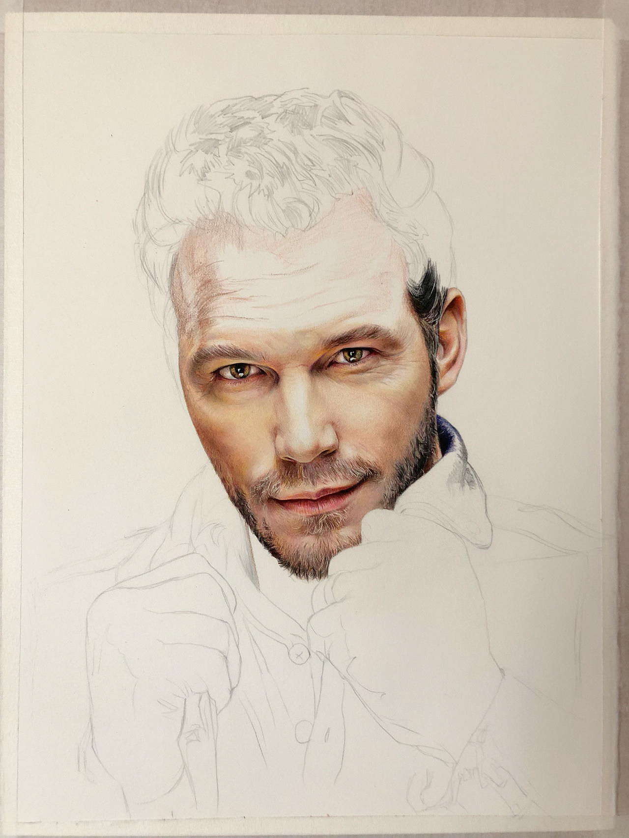 彩铅画穿皮衣的星爵