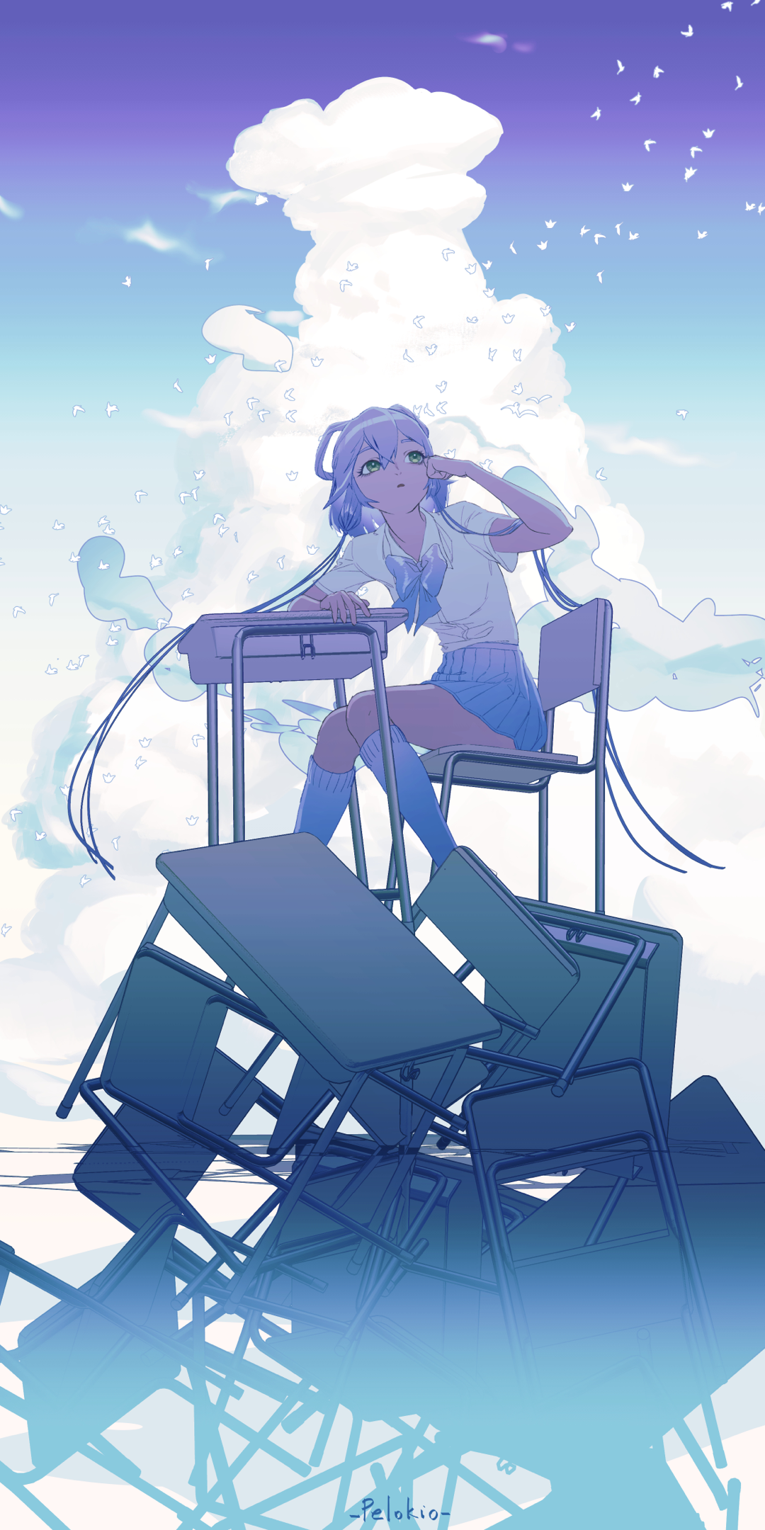 洛天依# 赶着复习的间隙,做了一个梦 #插画