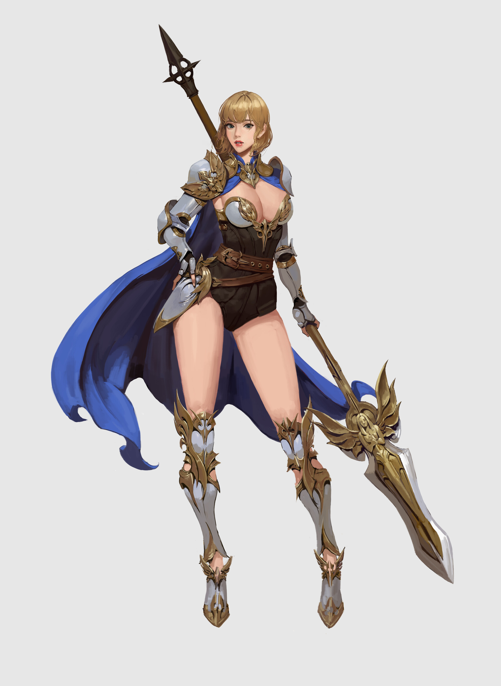 图科画师分享# 偏写实韩系画师kang jihun的角色设计,这个腿我酸了