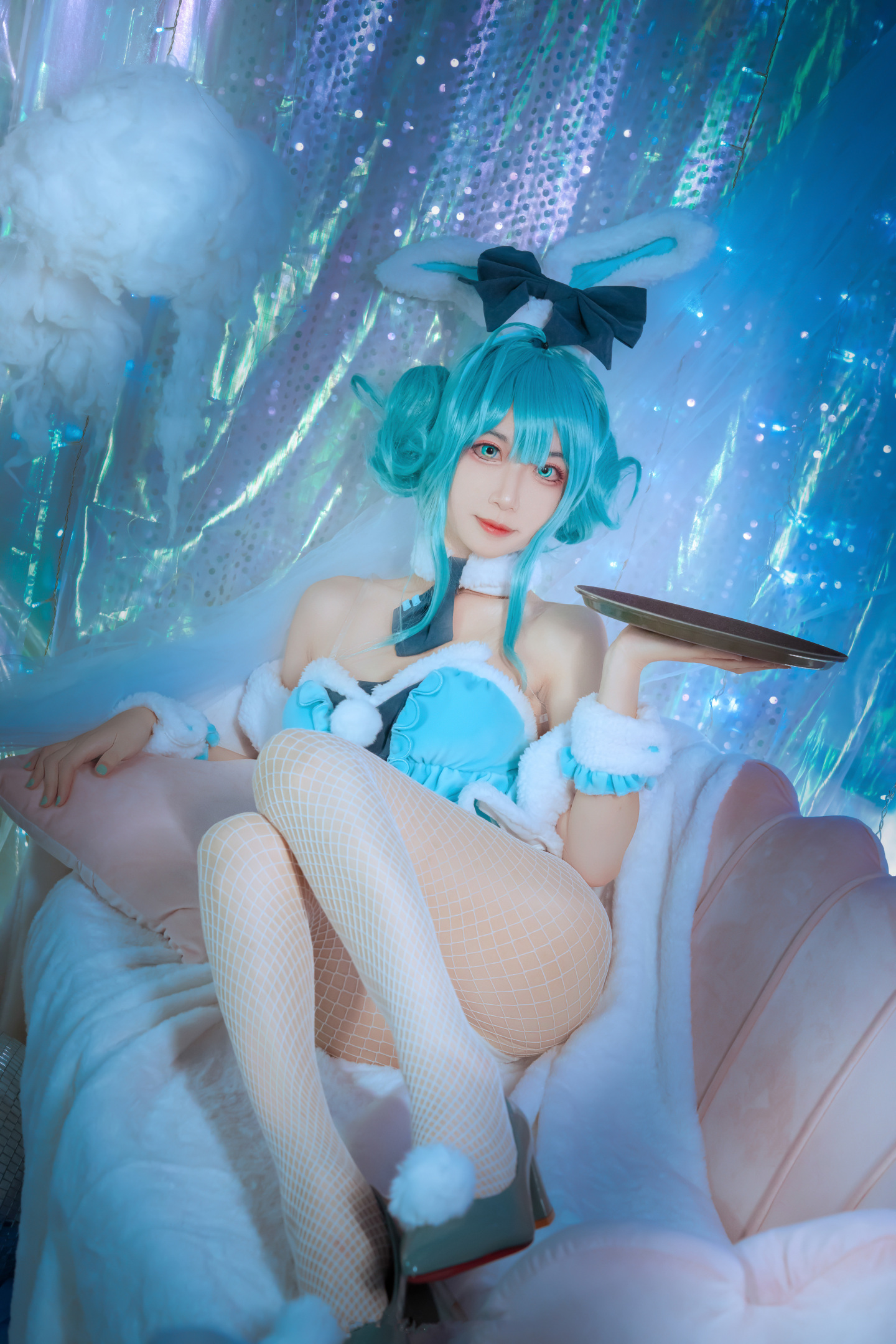 安凉初音未来CosPlay是软软的小白兔8