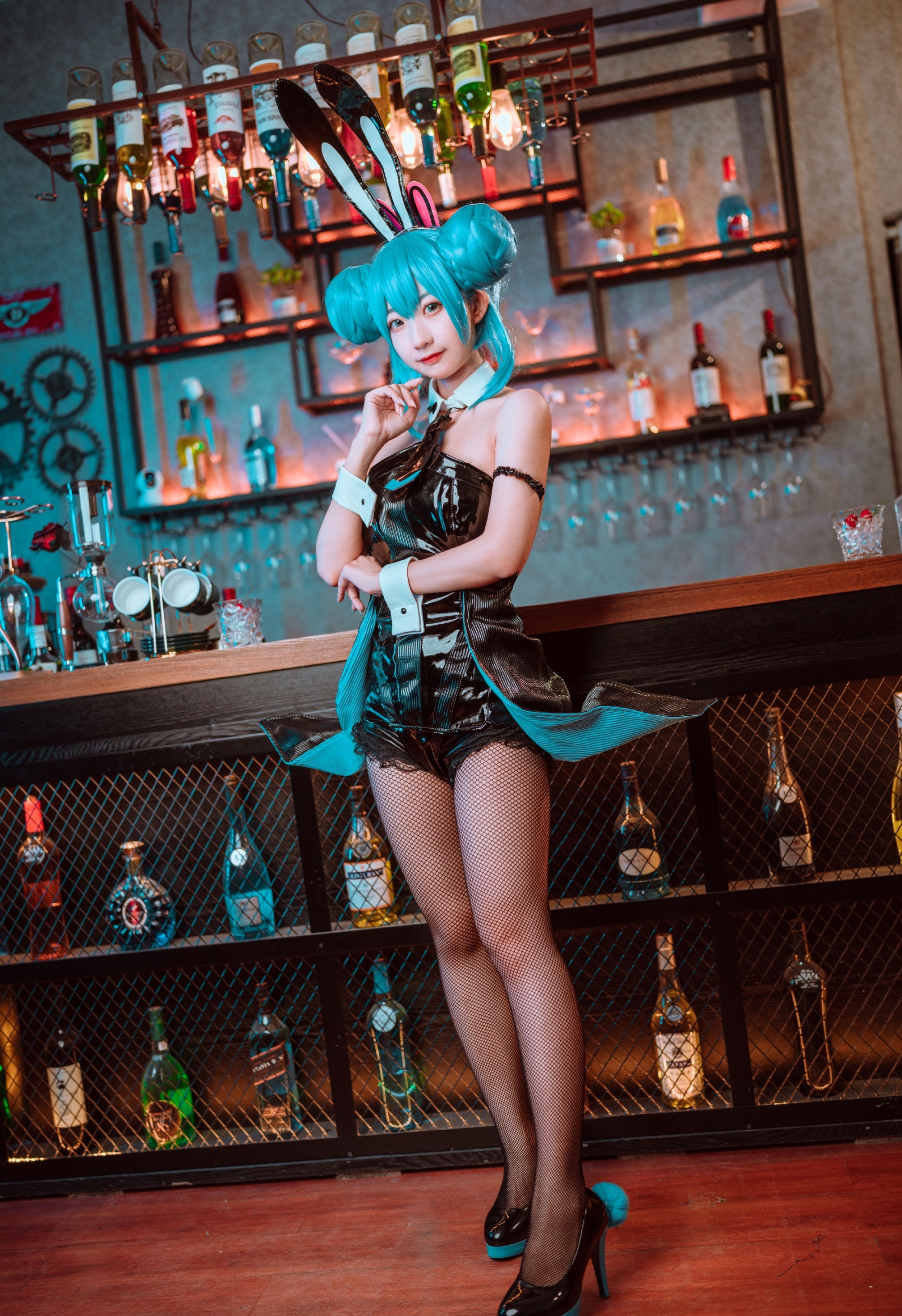 幕殊_快樂小殊初音未来miku黑兔女郎cosplay1