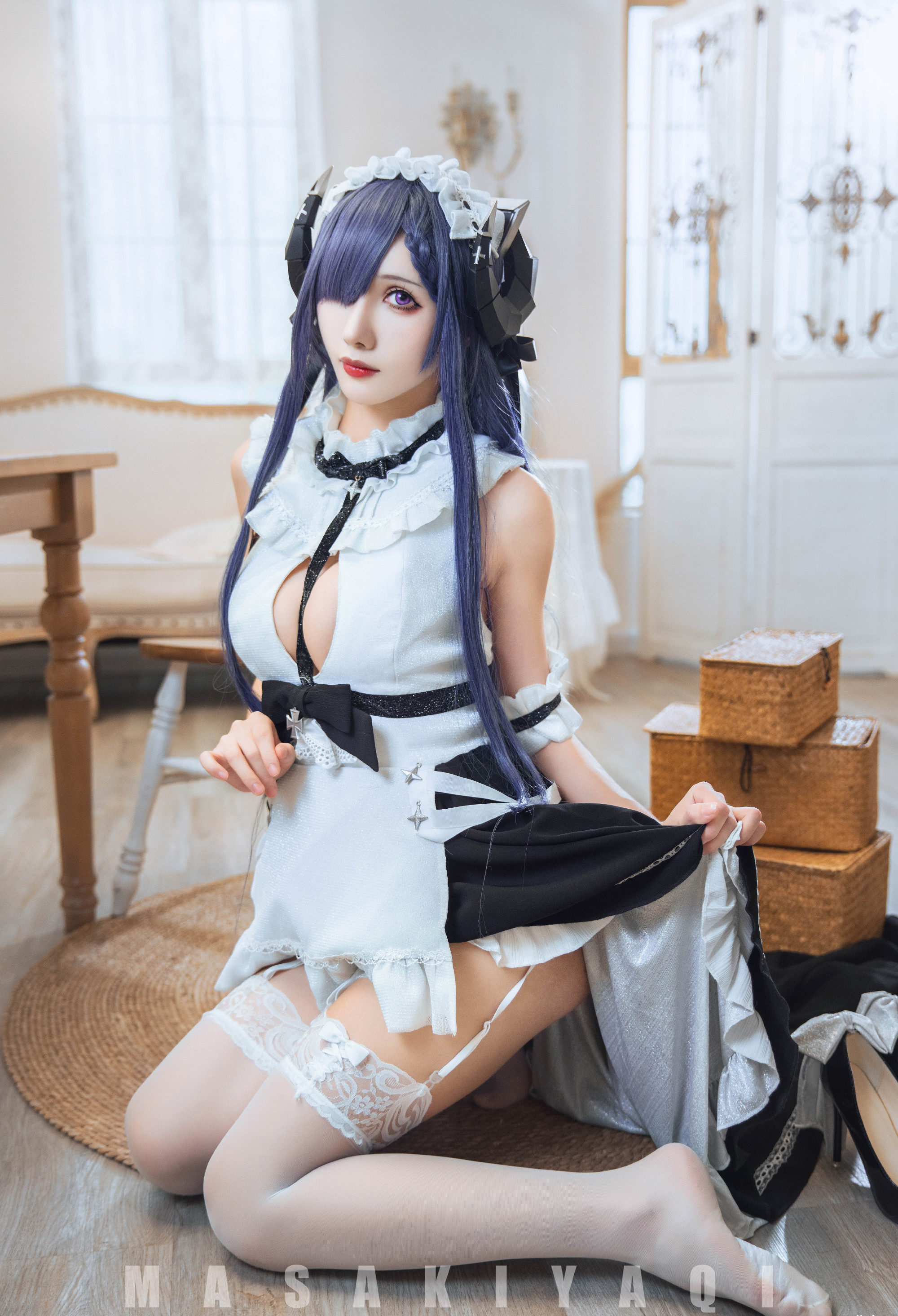 Masaki雅祈碧蓝航线奥古斯特女仆CosPlay8