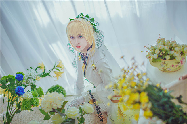 华汐FGO尼禄花嫁满破Cosplay2