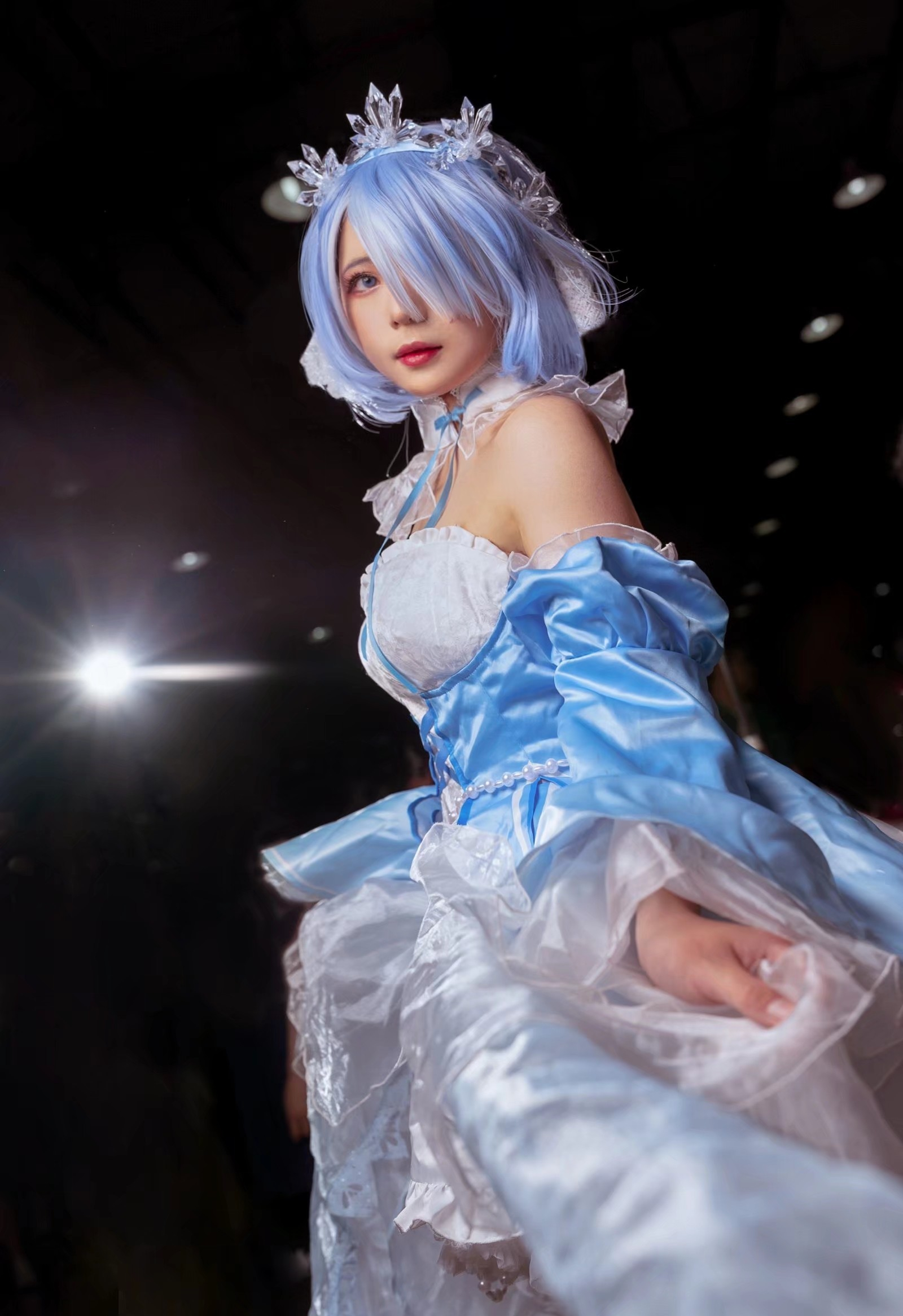 包纸爱酱不好吃蕾姆冰晶礼服cosplay4