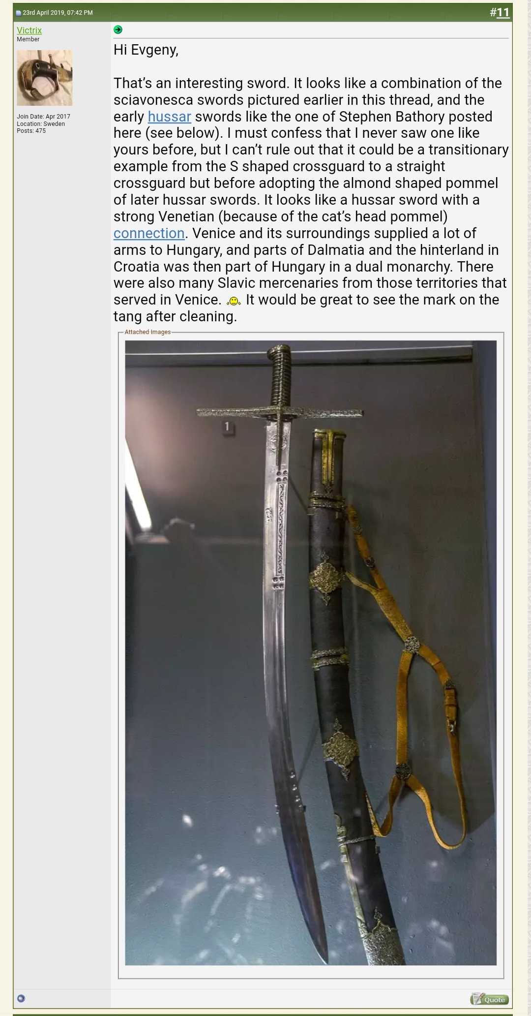 外网古兵器照片 匈牙利军刀浏览:91收藏:0支持:3上传时间:2021-03-12