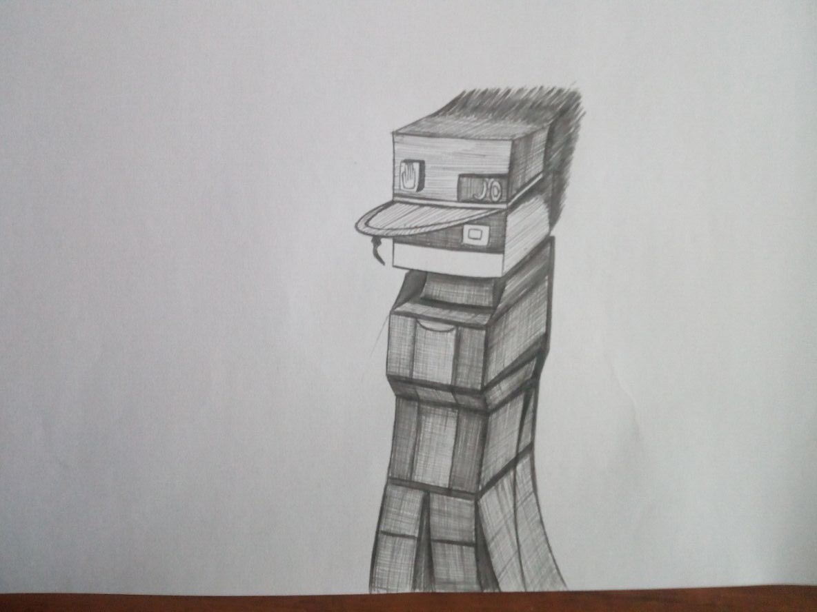 我的世界版承太郎设定绘画草稿