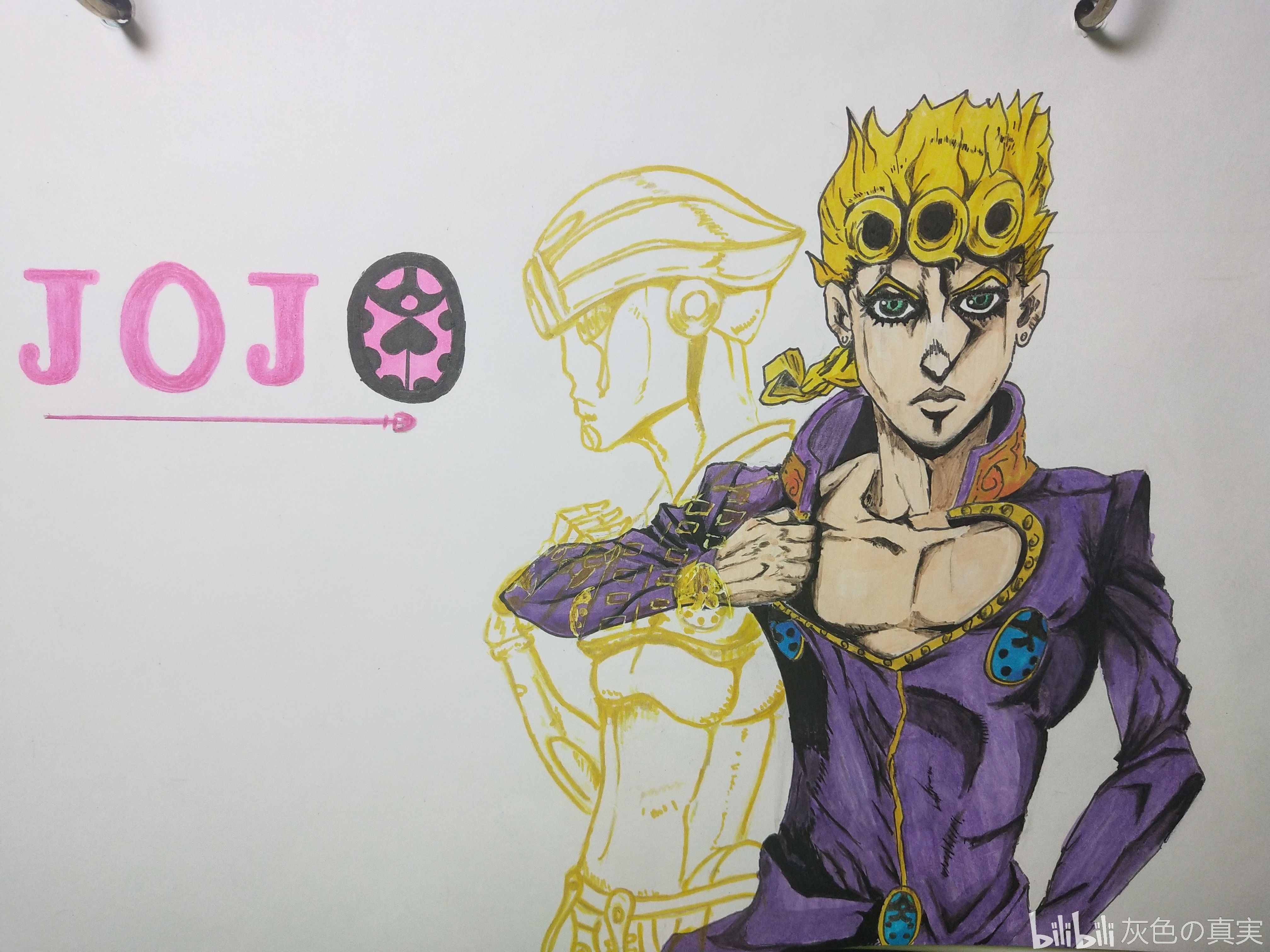 和小熊一起画画# 画的不是很好,但还是会加油的 我乔鲁诺.