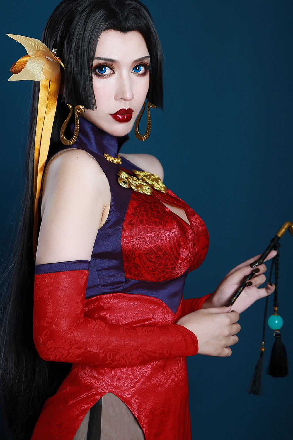 Arisa鬼鬼缨海贼王波雅汉库克同人旗袍CosPlay7