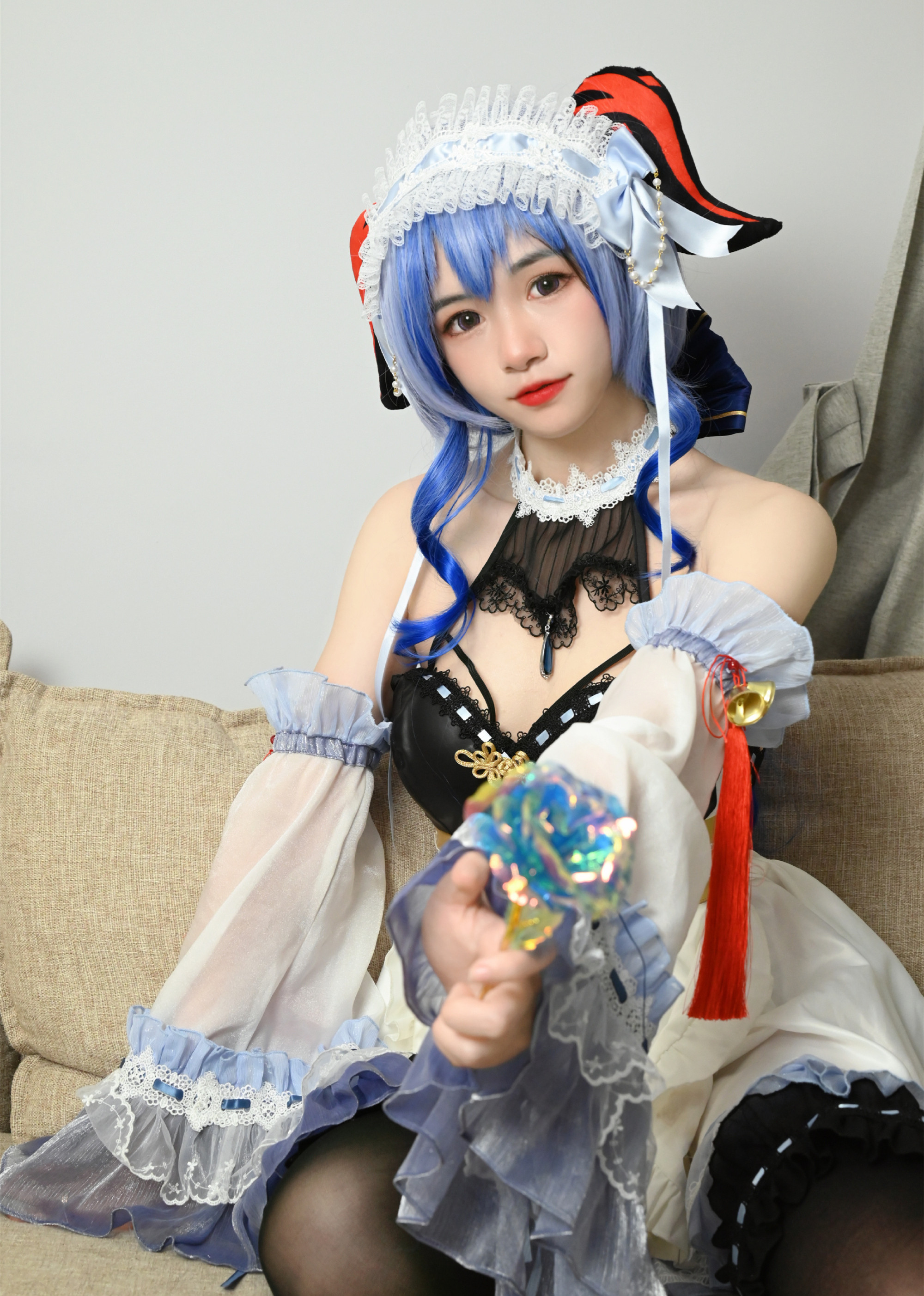 朝路不能再吃了原神甘雨女仆装cosplay5