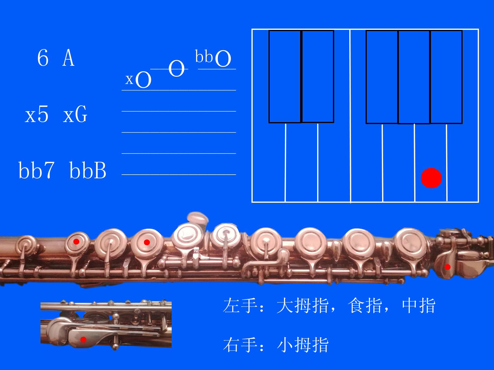 长笛中音指法图指法表