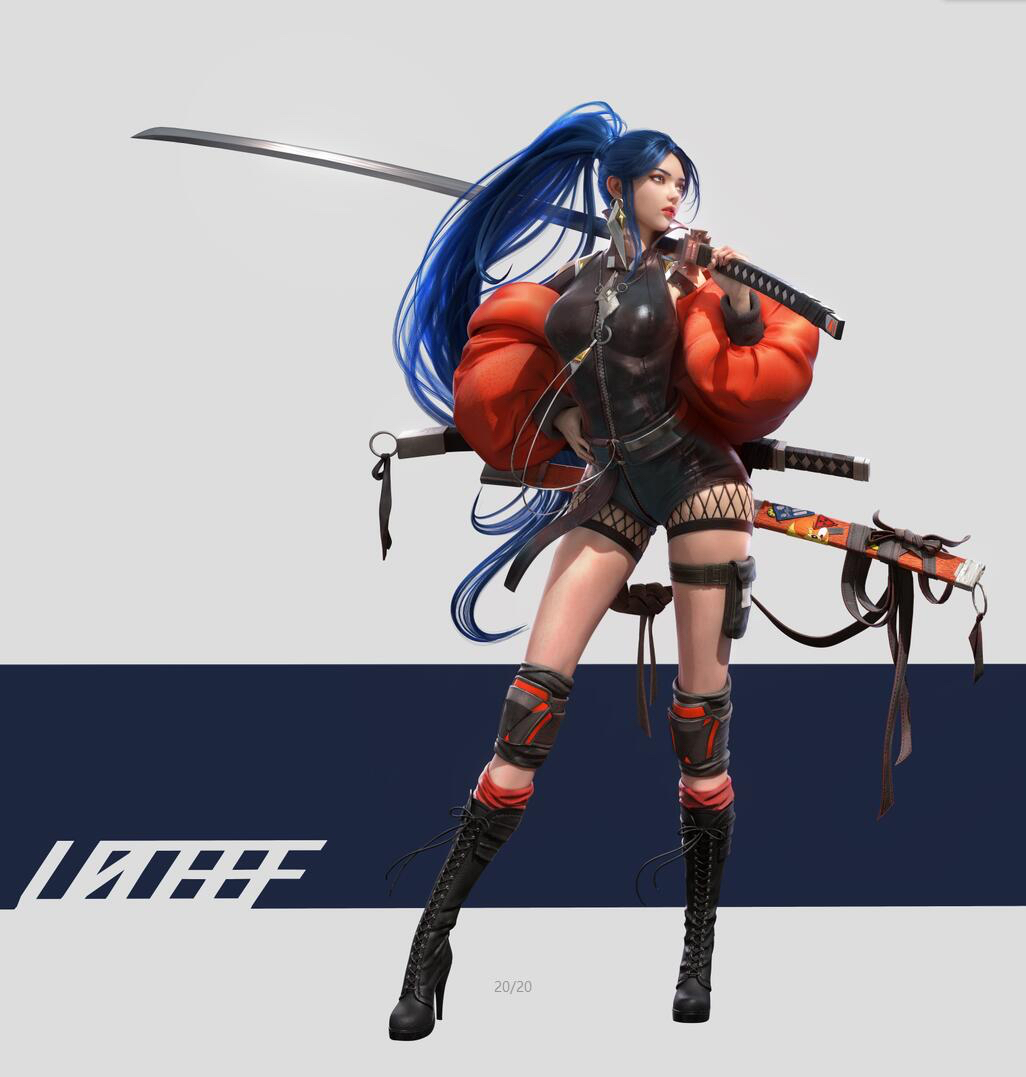 第四期富富同学制作的刀剑女,长刀配长腿.不服你来怼,喜欢的点的赞哦.