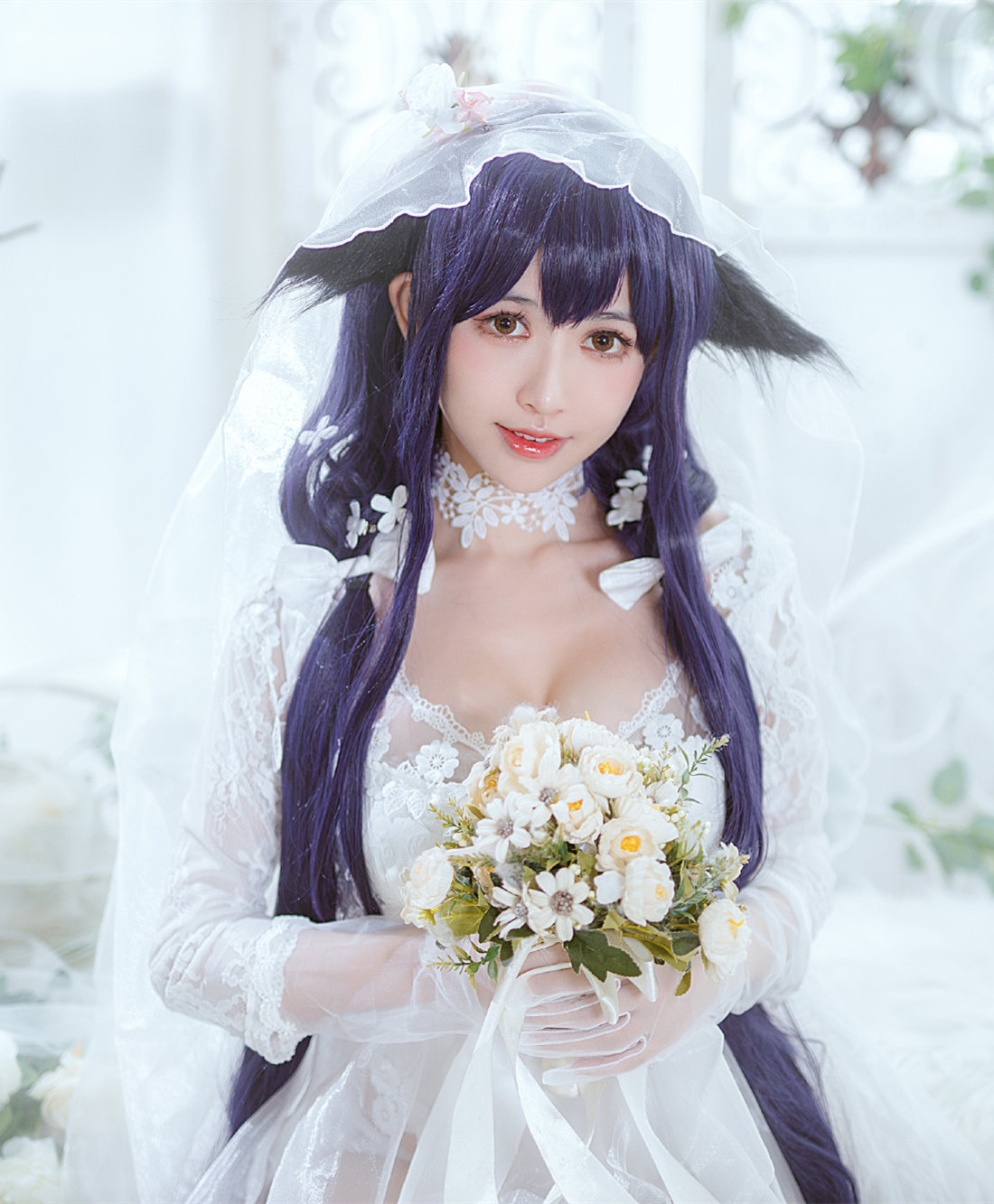 鳗鱼霏儿碧蓝航线吾妻婚纱cosplay4