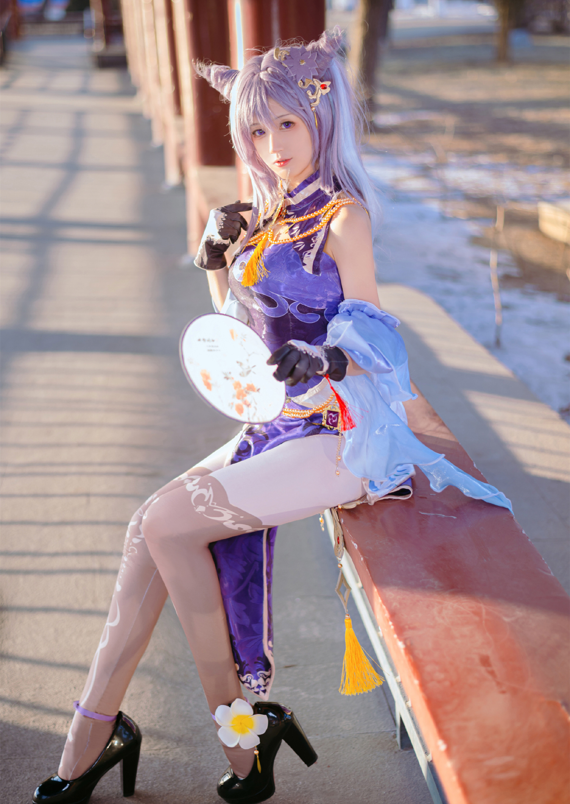 篮子家里有只猫原神刻晴同人旗袍cosplay7