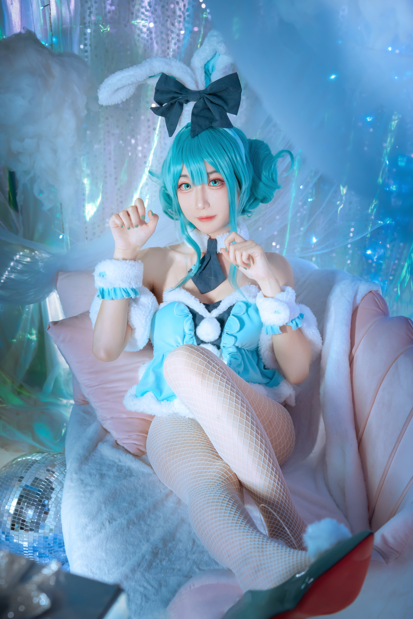 安凉初音未来Cosplay是软软的小白兔7