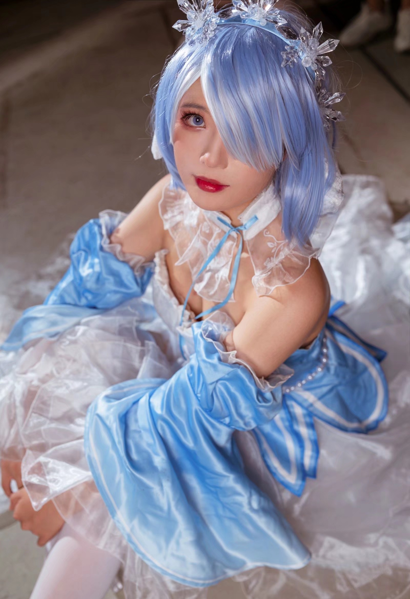 包纸爱酱不好吃蕾姆冰晶礼服Cosplay7