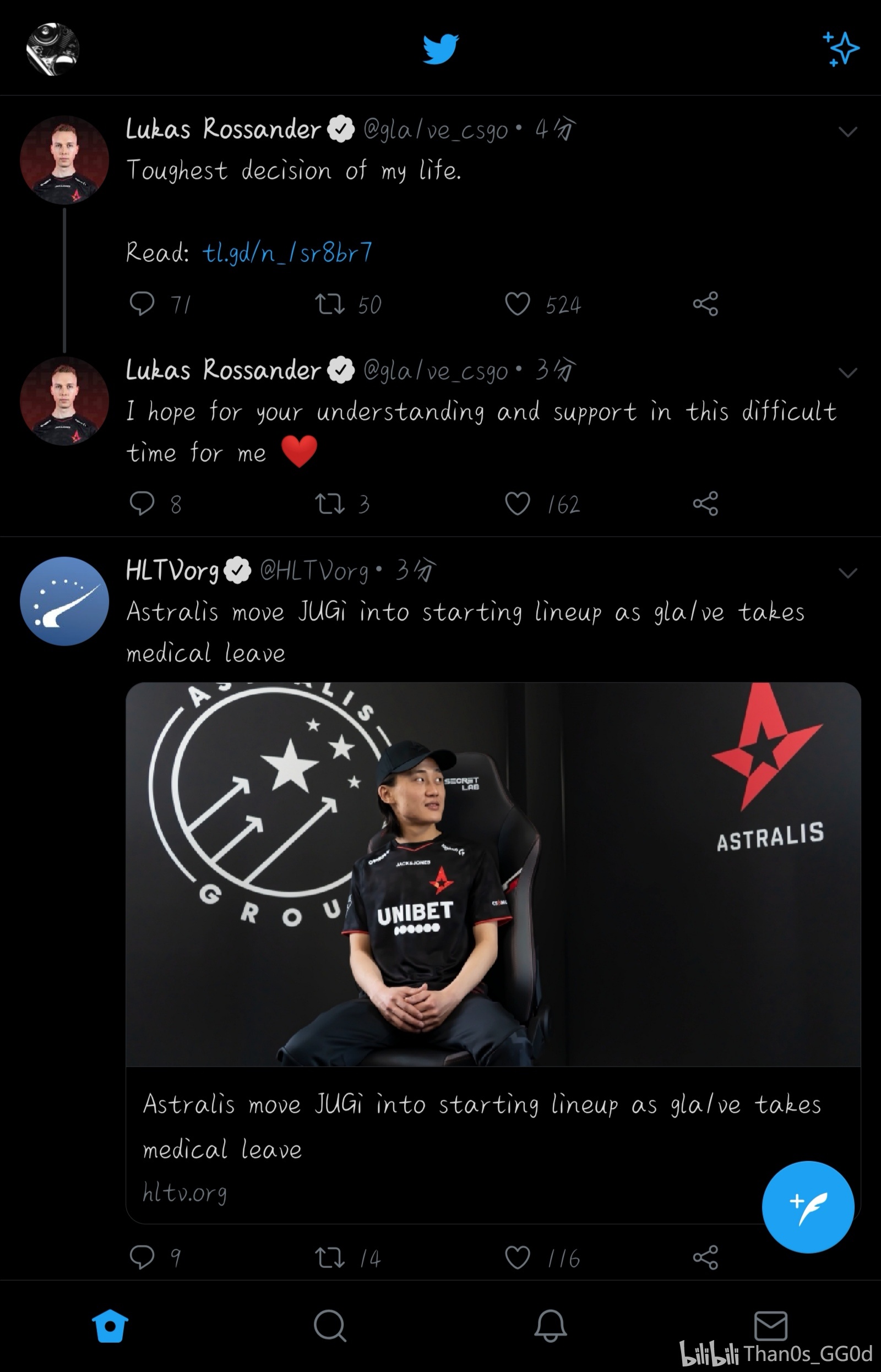 大概的意思是gla1ve要修大约三个月病假,期间jugi代替其空缺.