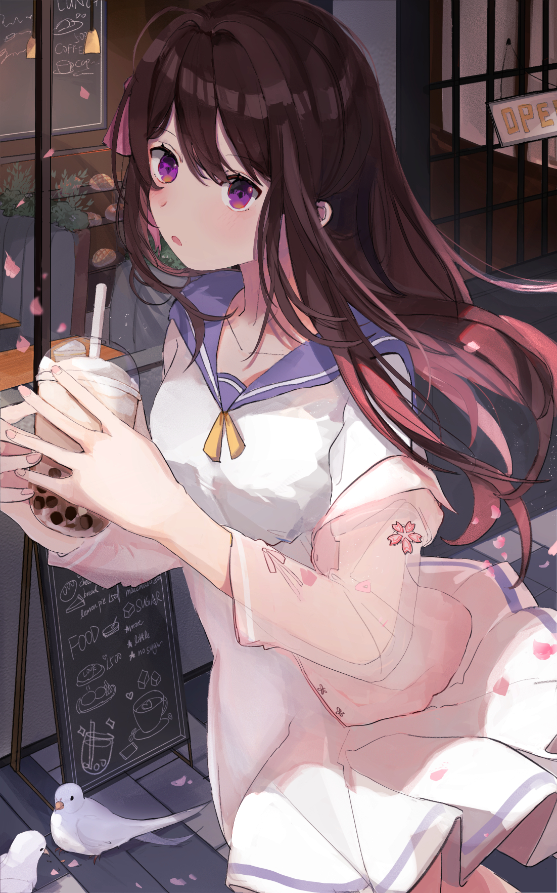 试着画了@rie_りえ 喝奶茶!