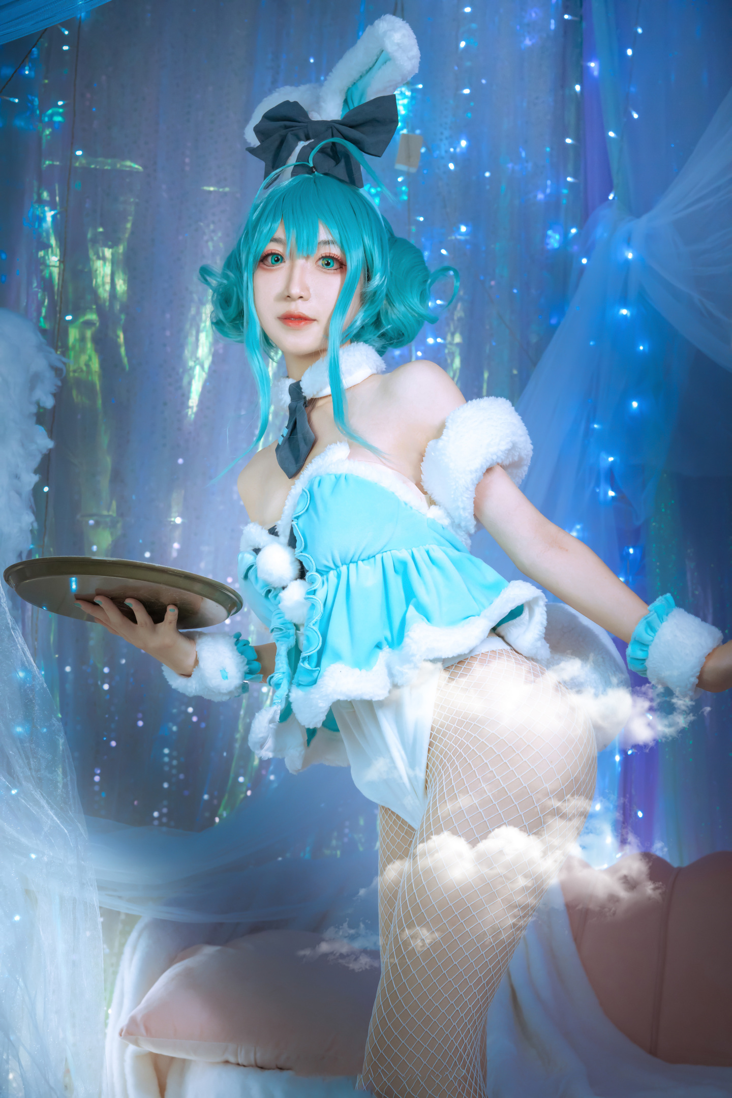 安凉初音未来cosplay是软软的小白兔1